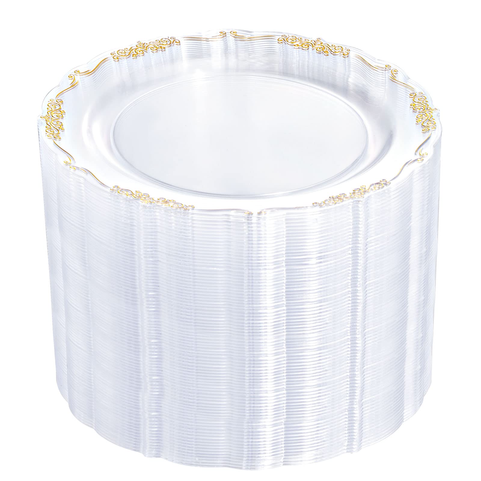 DaYammi 60PCS White Plastic Plates, Heavy Duty White Disposable Plates Premium 10inch Dinner Plates Hard Plastic Plates Disposable for Party Wedding Bridal Shower