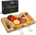 SMIRLY Charcuterie Boards Set - Large Bamboo Cheese Board Set - House Warming Gifts New Home, Wedding Gift for Couple, Bridal Shower Gift, Birthday Gifts for Women