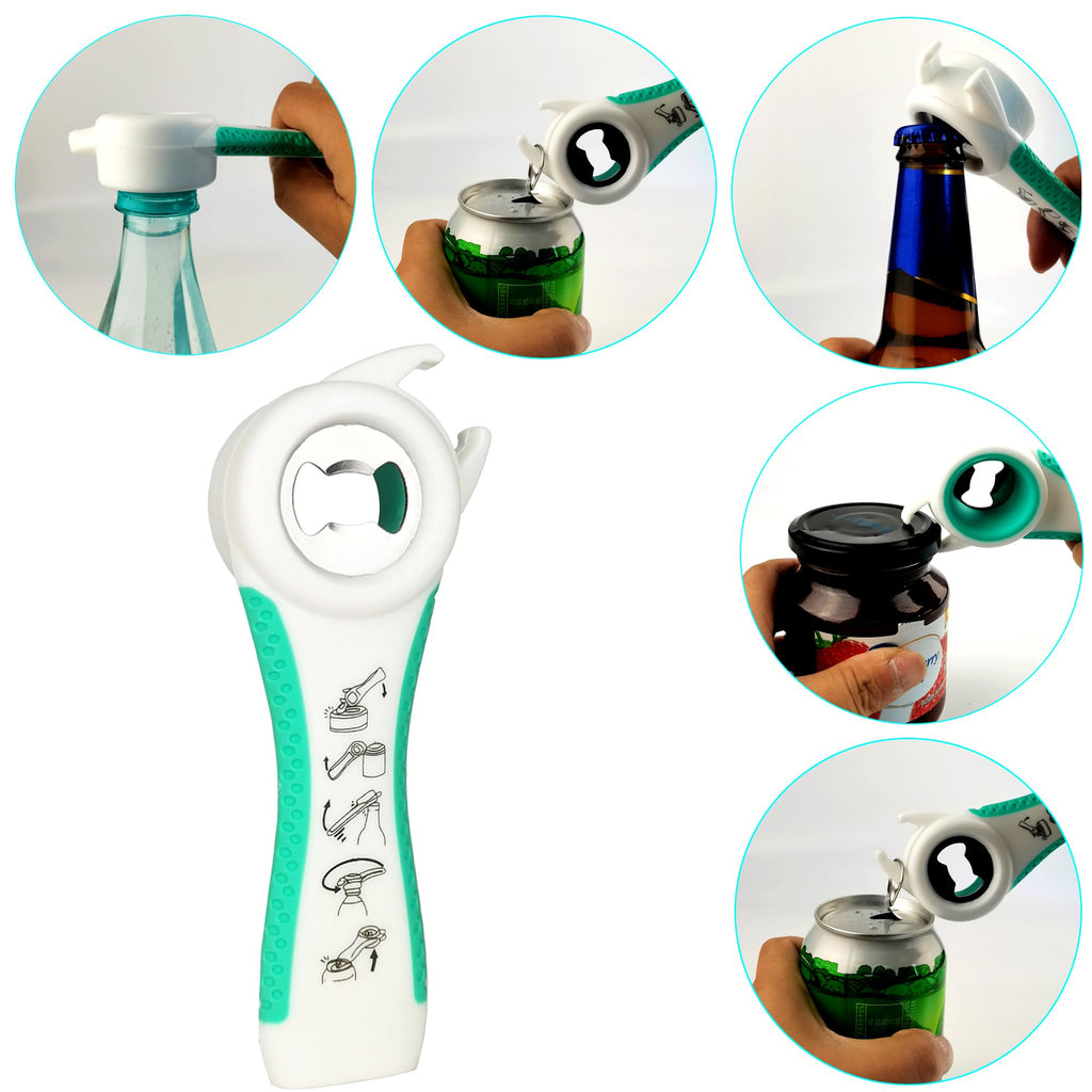 Latest Jar Opener and 5 in 1 Bottle Opener with Rubber Jar gripper Pad Ideal for Seniors with arthritis Weak Hands and Low Strength