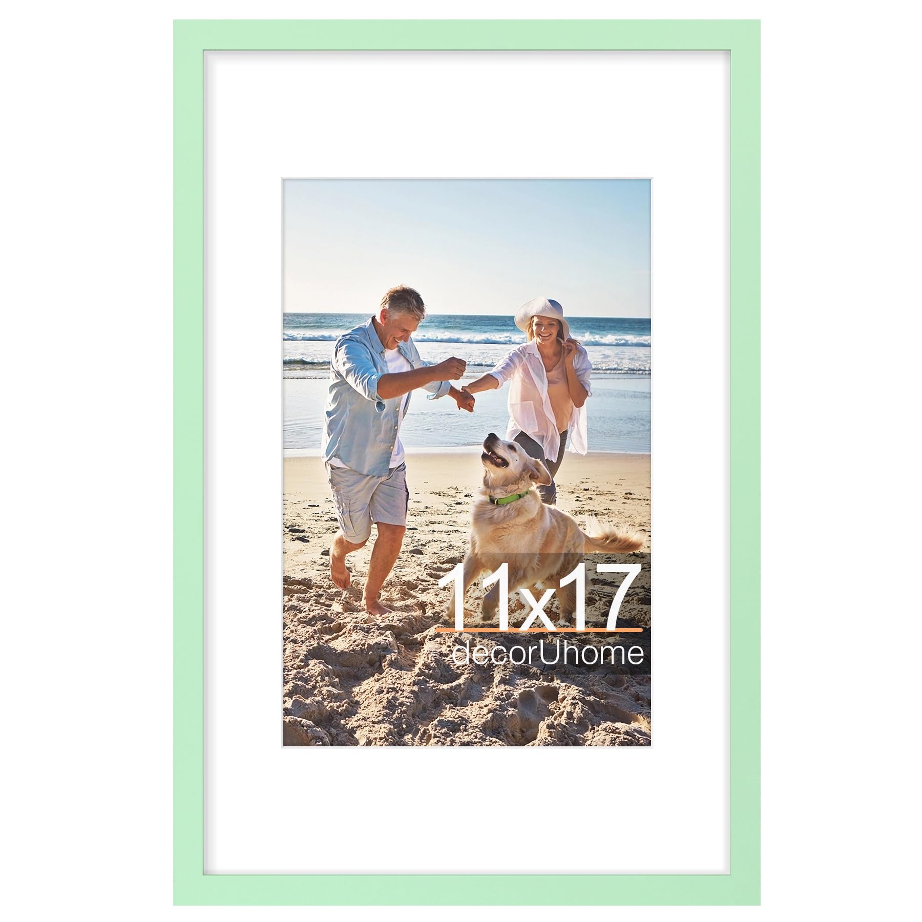 decorUhome 8x10 Picture Frame, Display Pictures 5x7 with Mat or 8x10 without Mat, Wall & Tabletop Display Photo Frame, Black, 1 Pack
