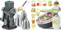 KEOUKE Rotary Cheese Grater with Handle Vegetable Cheese Shredder Slicer Grater with Vegetable Chopper Cutter 13 in 1 Veggie Chopper