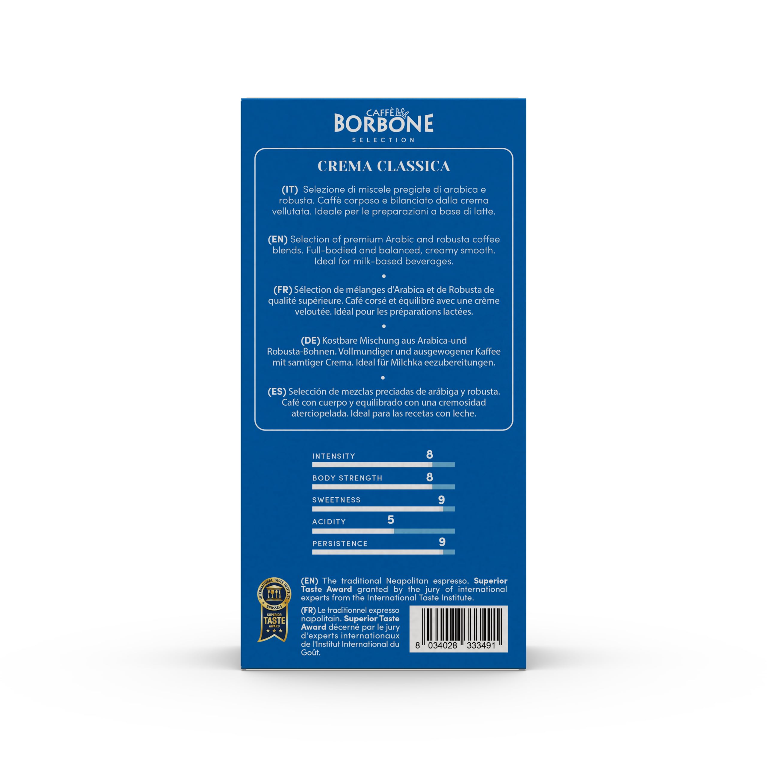 Caffè Borbone Ground Coffee, Crema Classica, Premium Coffee Blend, Full-Bodied, Balanced, Creamy and Smooth Taste, Made in Italy - 8.8 ounce (Pack of 4)
