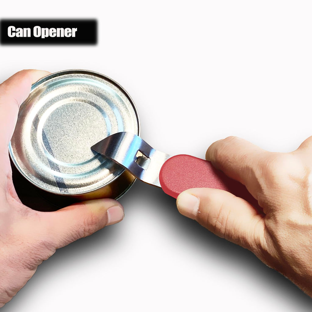 3-in-1 Magnetic Bottle and Can Opener for Refrigerator, Stainless Steel Manual Can Punch Opener for Liquid with Cap Catcher, Stick to Fridge for Easy Storage, Can Tapper Church Key with Magnet (Black)