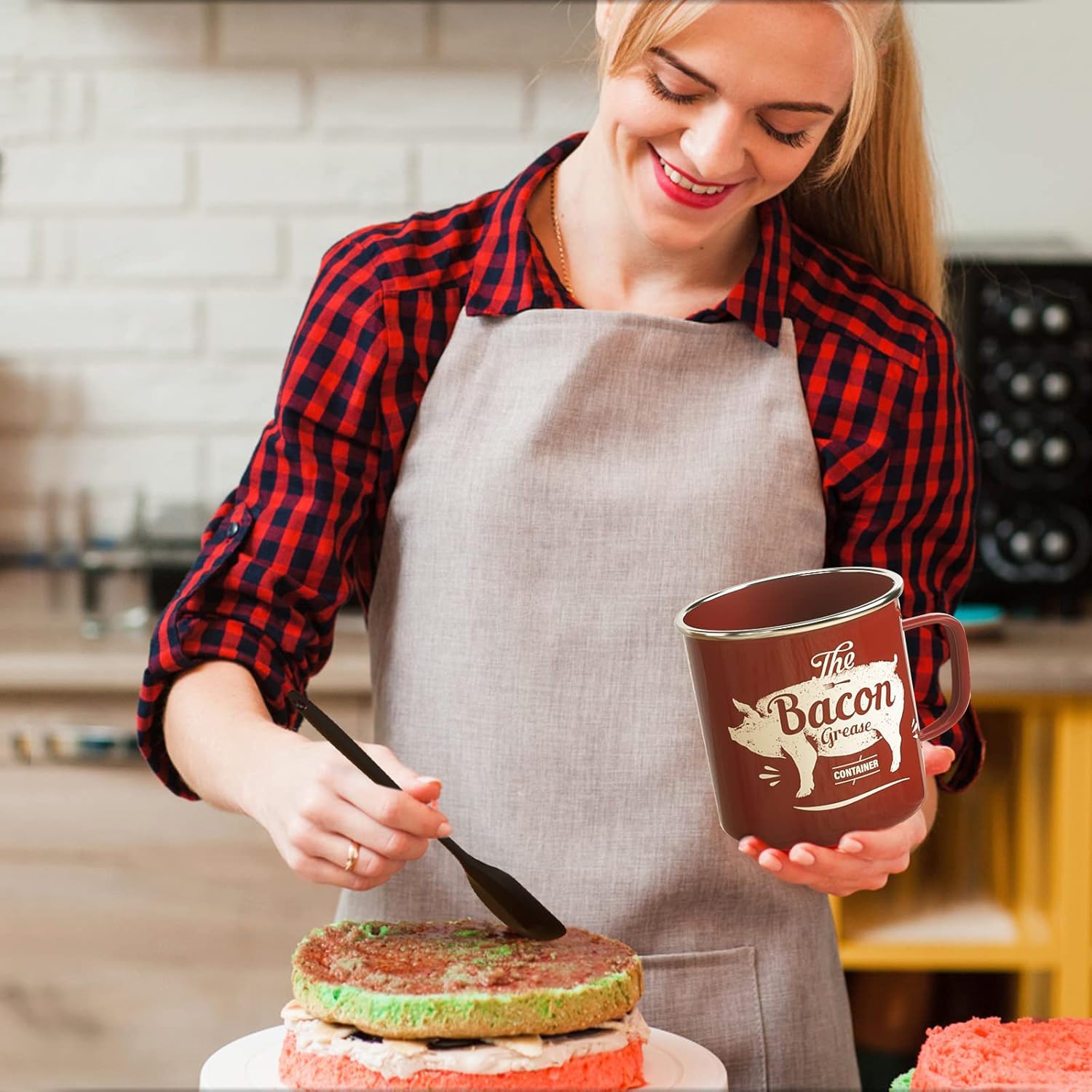 Red Meat Chopper and Red Bacon Grease Container