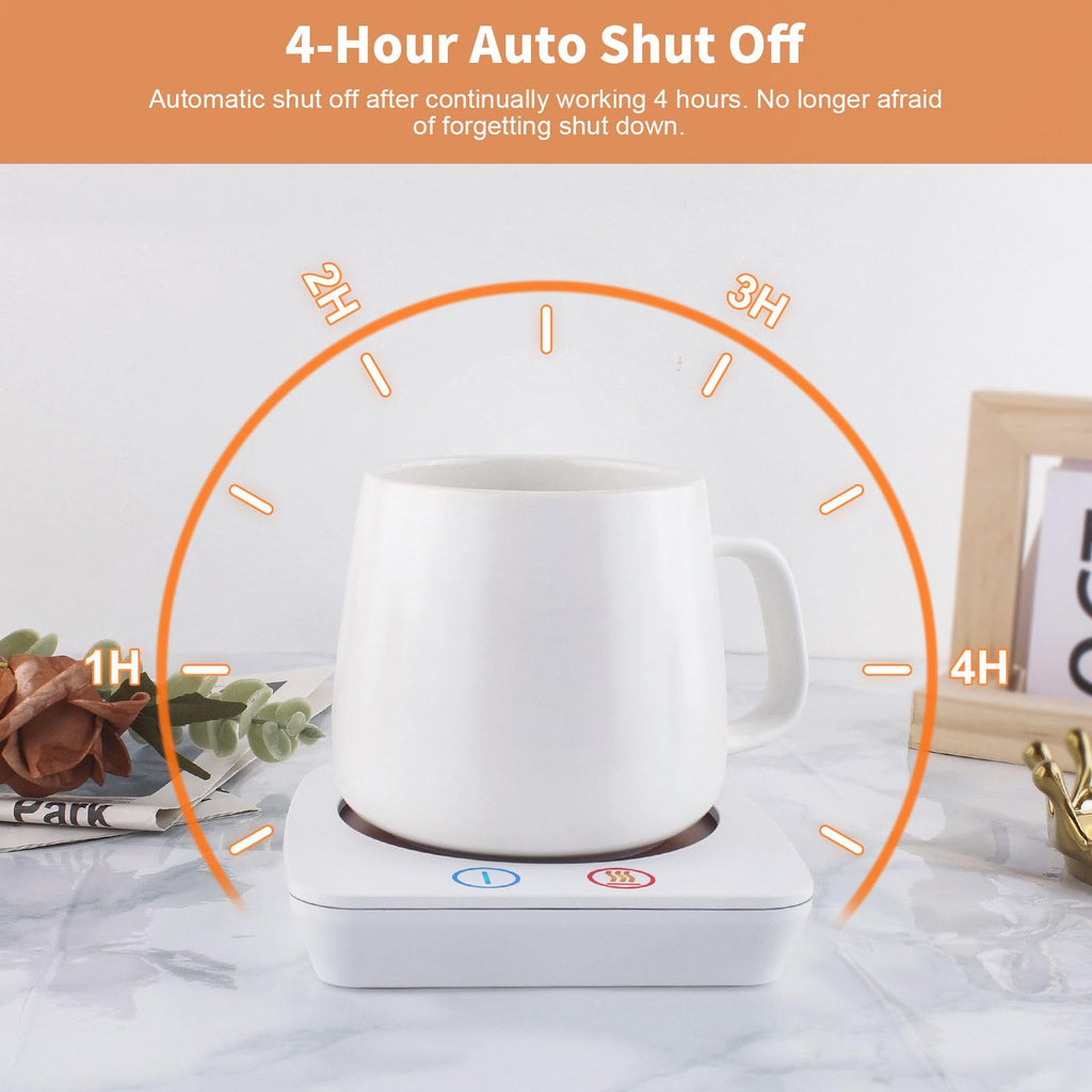 VOBAGA Imitation Wood Grain Coffee Cup Warmer & Mug Warmer for Desk, Electric Coffee Warmer Plate with 3-Temp Settings for Tea, Cocoa, Milk with Auto Shut Off After 4 Hours, Coffee Gifts for Women Men