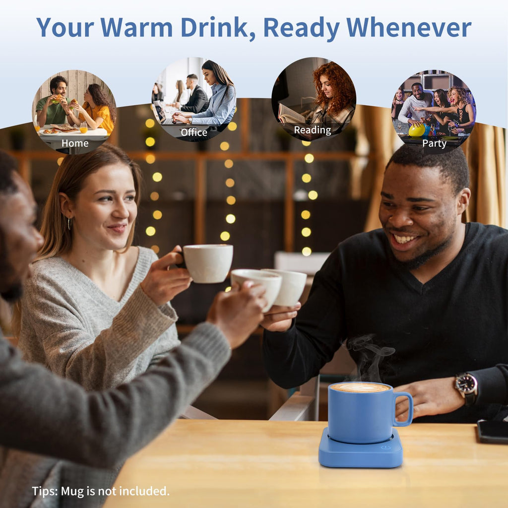VOBAGA Imitation Wood Grain Coffee Cup Warmer & Mug Warmer for Desk, Electric Coffee Warmer Plate with 3-Temp Settings for Tea, Cocoa, Milk with Auto Shut Off After 4 Hours, Coffee Gifts for Women Men