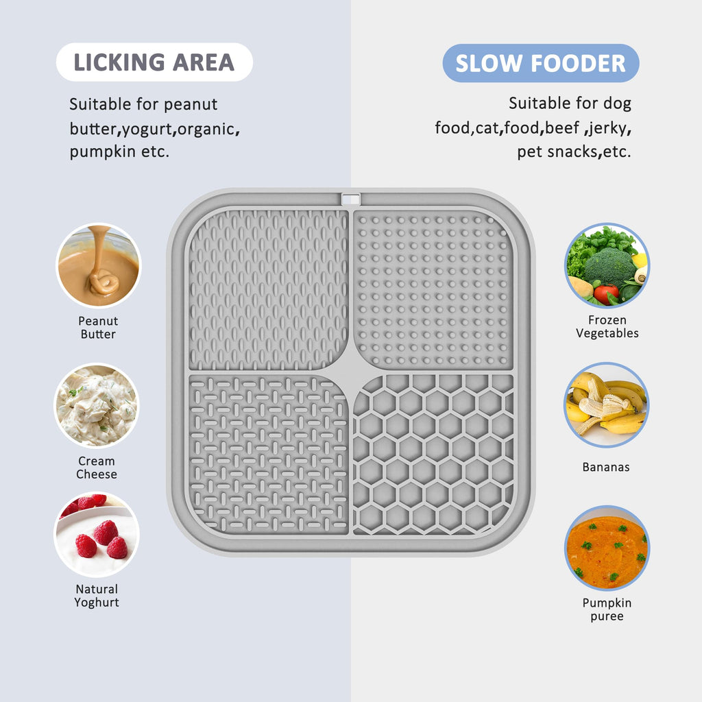 2 Pack Lick Mat for Dogs,Cats,Upgraded 8.5×8.5 inches Licking Mats with Suction Cups,Slow Feeder Licking Pad for Anxiety Relief and Boredom Reducer,Suitable for Dog Training Set 2