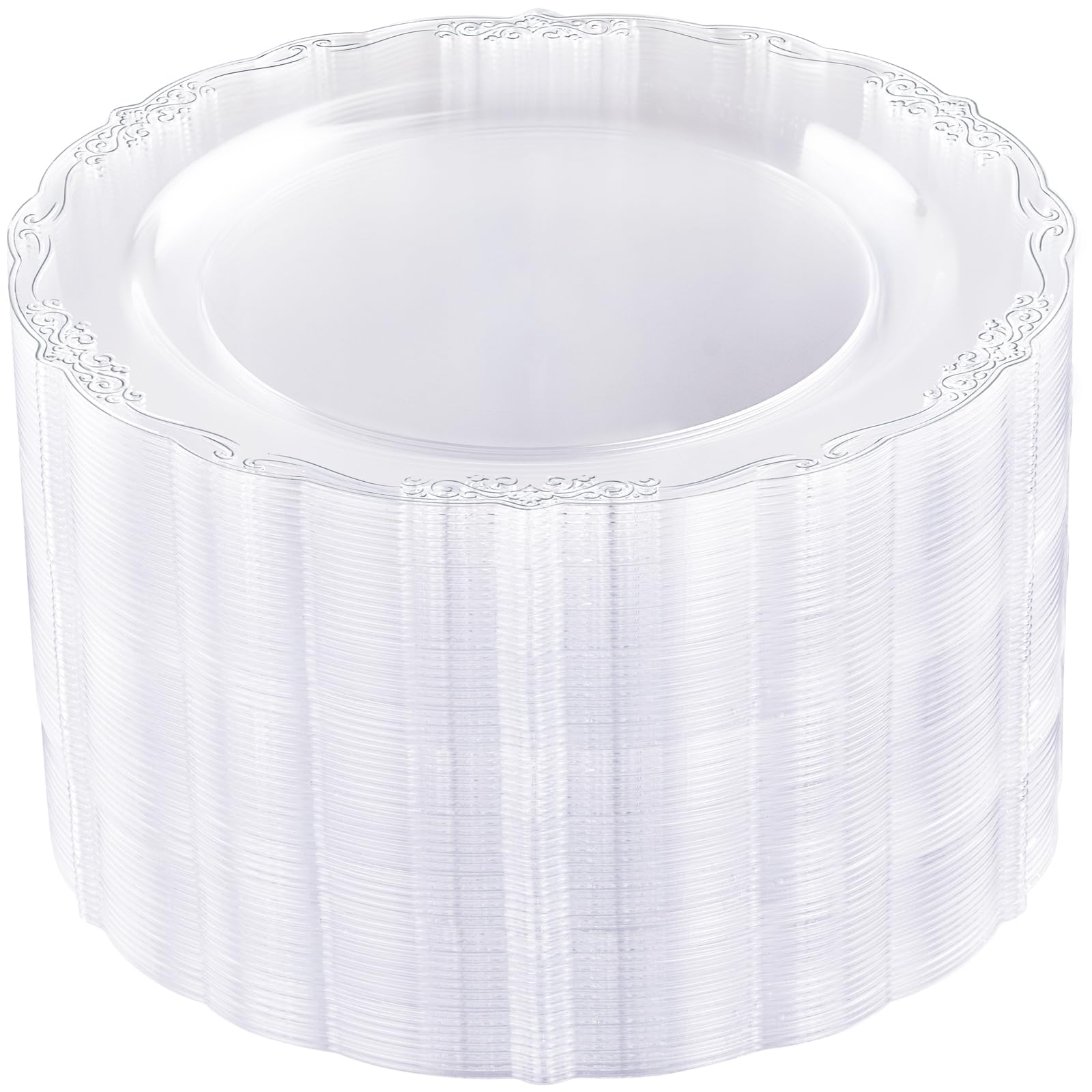 DaYammi 60PCS White Plastic Plates, Heavy Duty White Disposable Plates Premium 10inch Dinner Plates Hard Plastic Plates Disposable for Party Wedding Bridal Shower