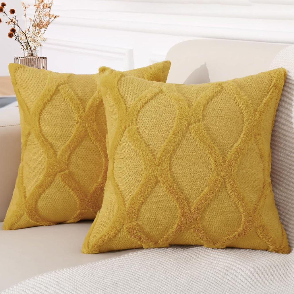 Faux Fur Throw Pillow Covers