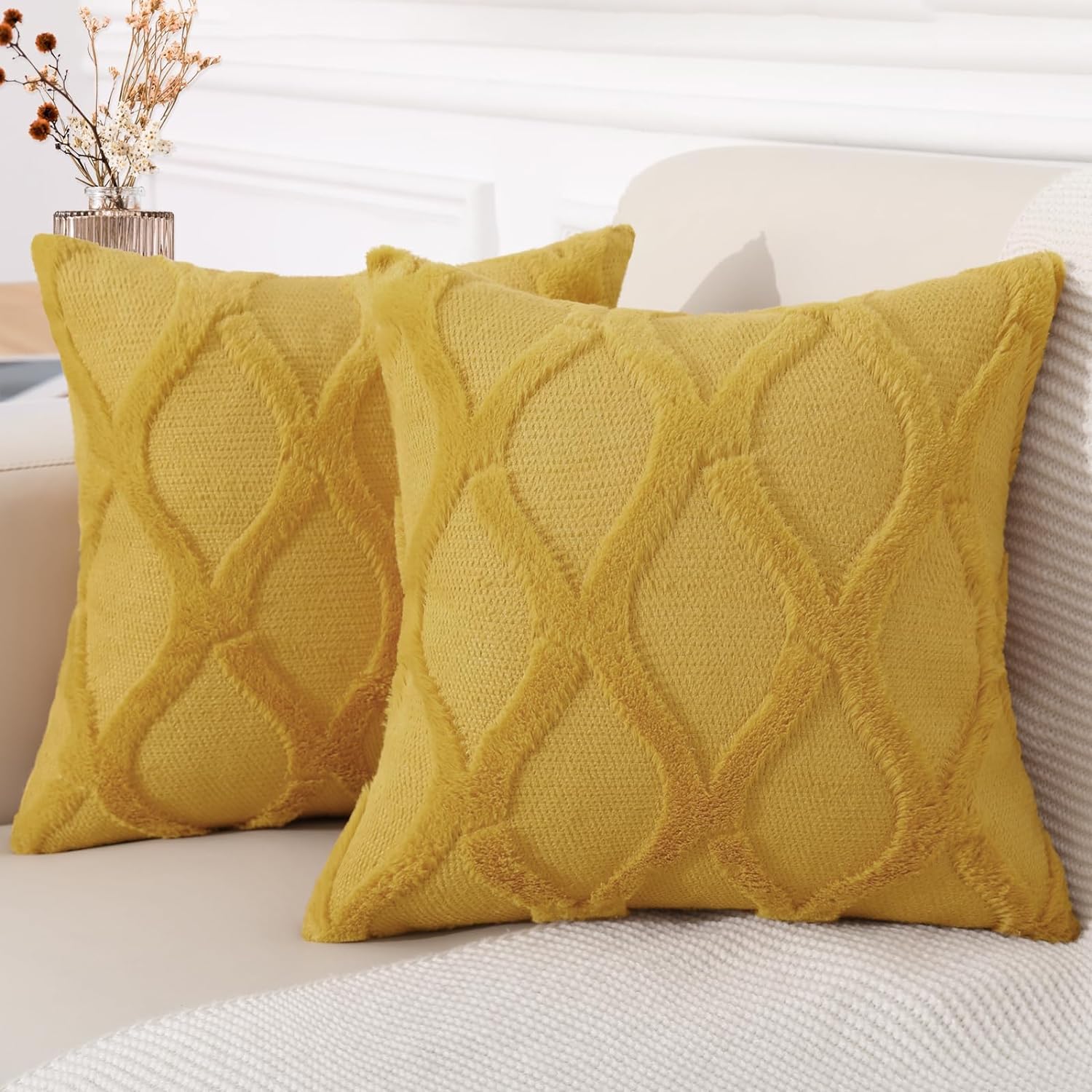 Faux Fur Throw Pillow Covers