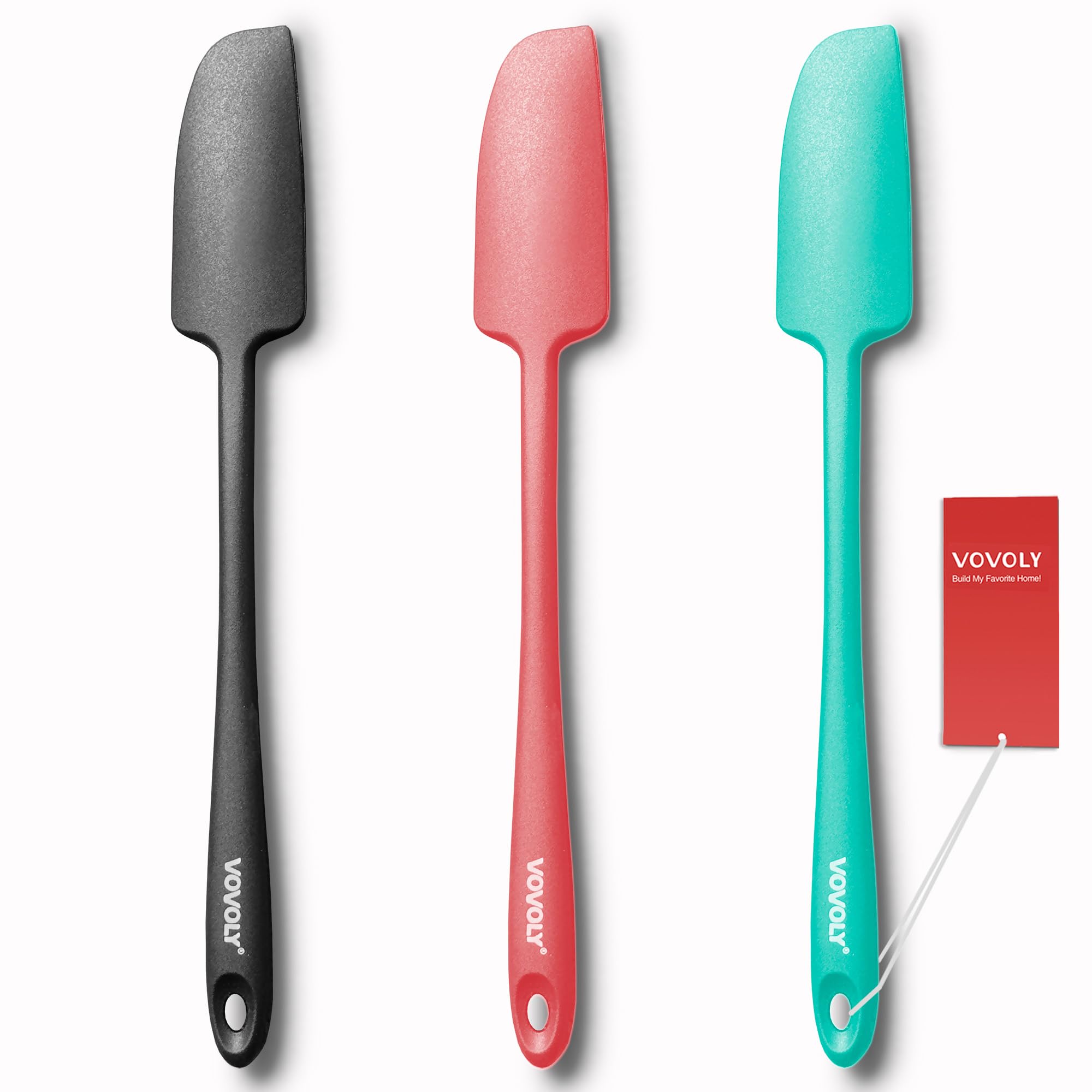 Silicone Jar Spatula, Small Rubber Scraper, Spatulas Silicone Heat Resistant, Seamless,Non StIck Cookware 11.2 Inch, Black.
