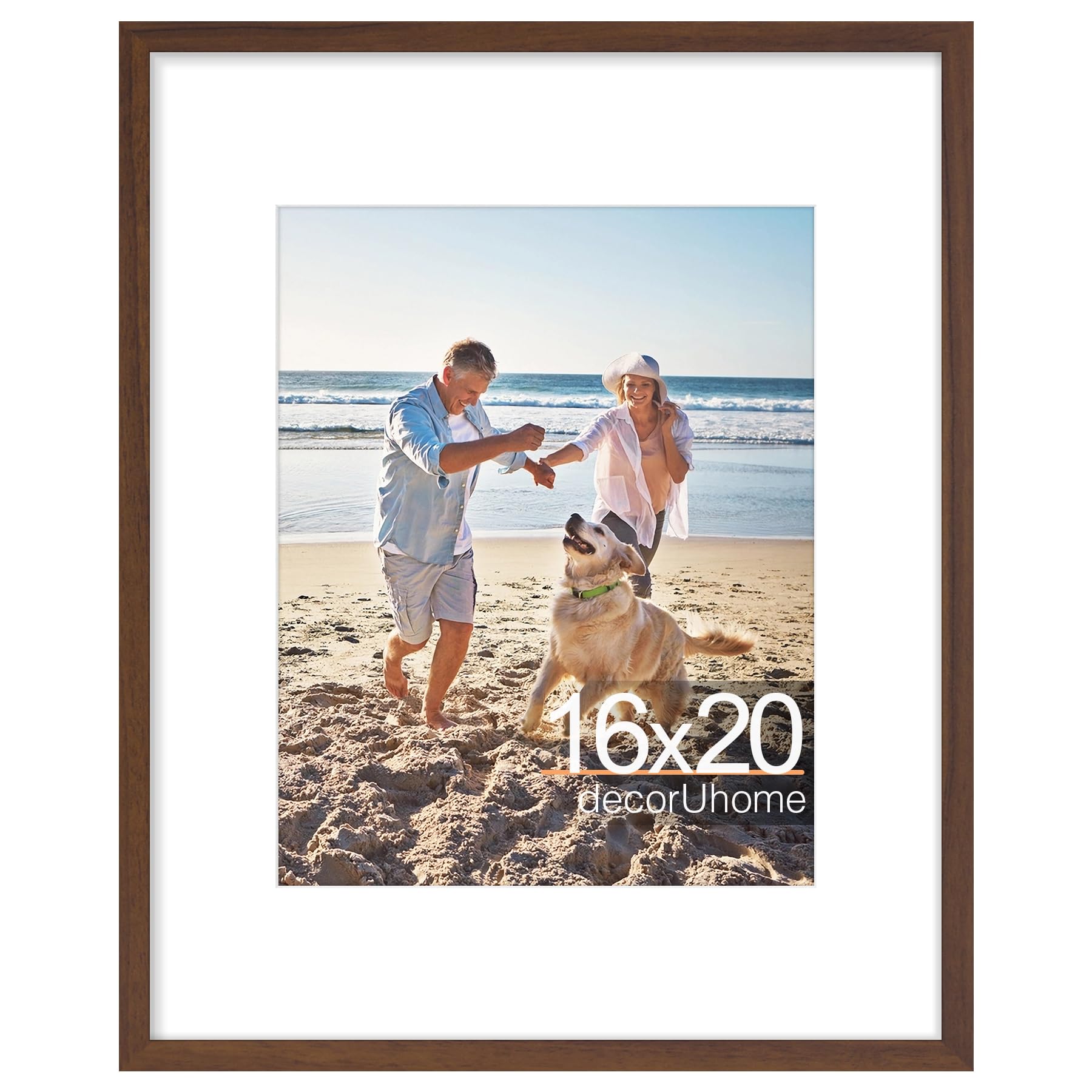 decorUhome 8x10 Picture Frame, Display Pictures 5x7 with Mat or 8x10 without Mat, Wall & Tabletop Display Photo Frame, Black, 1 Pack