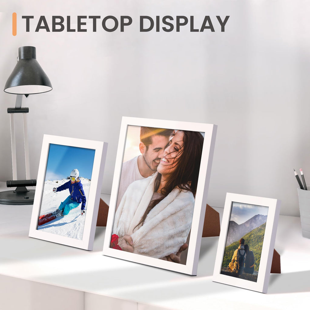 upsimples 10 Pack Picture Frames Collage Wall Decor for Mounting or Tabletop Display, Photo Gallery Frame Set for Family, Multi Sizes Including 8x10, 5x7, 4x6, Black