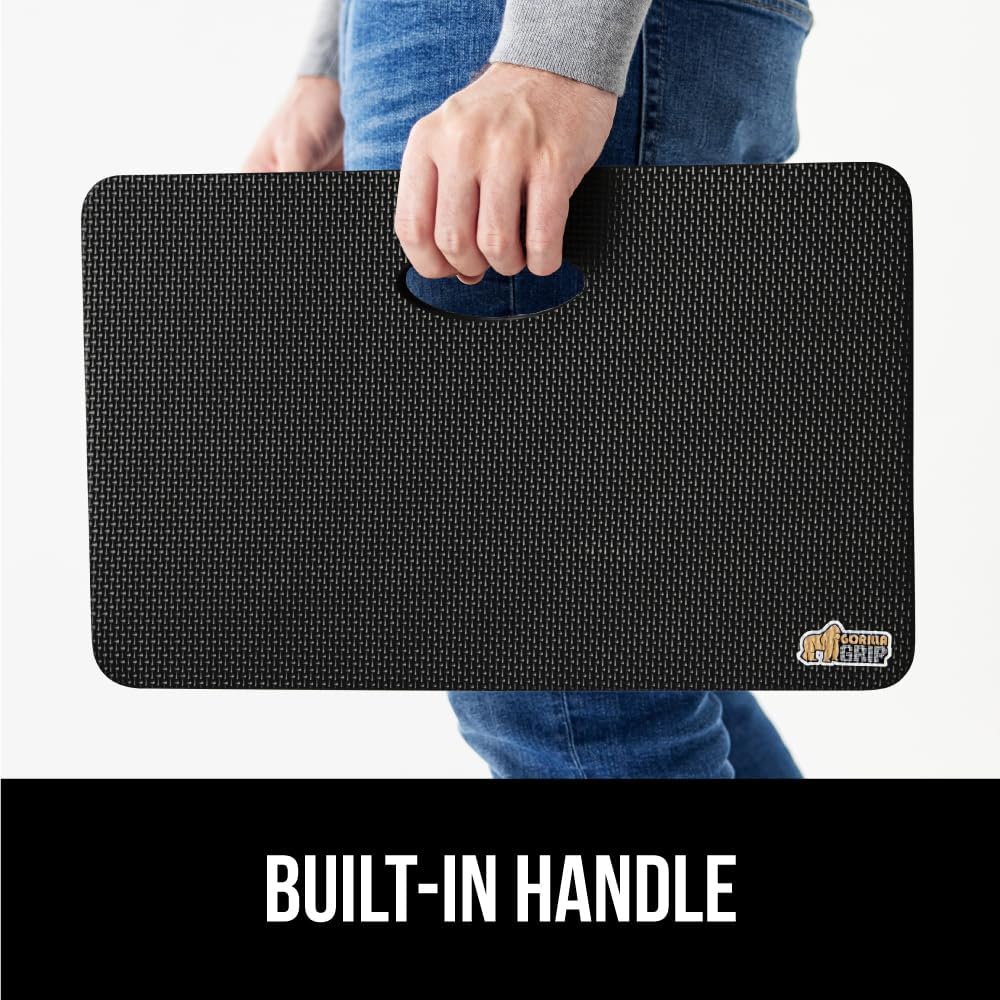 GORILLA GRIP Extra Thick Patent Pending Supportive Foam Kneeling Pad, Large Cushion Knee Pads for Gardening, Baby Bath Time, Dirt and Water Resistant, Workout and Garden Supplies, 17.5x11, Black