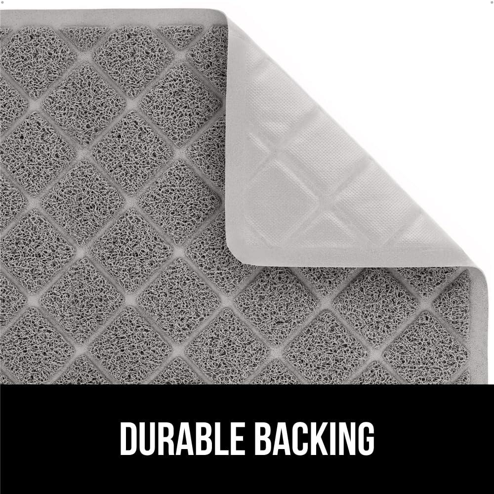 GORILLA GRIP Cat Litter Box Mat, Water Resistant, US Designed Kitty Litter Trapping Mats, Easy to Clean, Scatter Control, Less Mess and Clean Floors, Kitten Supplies for Indoor Cats, 24x17 Grey