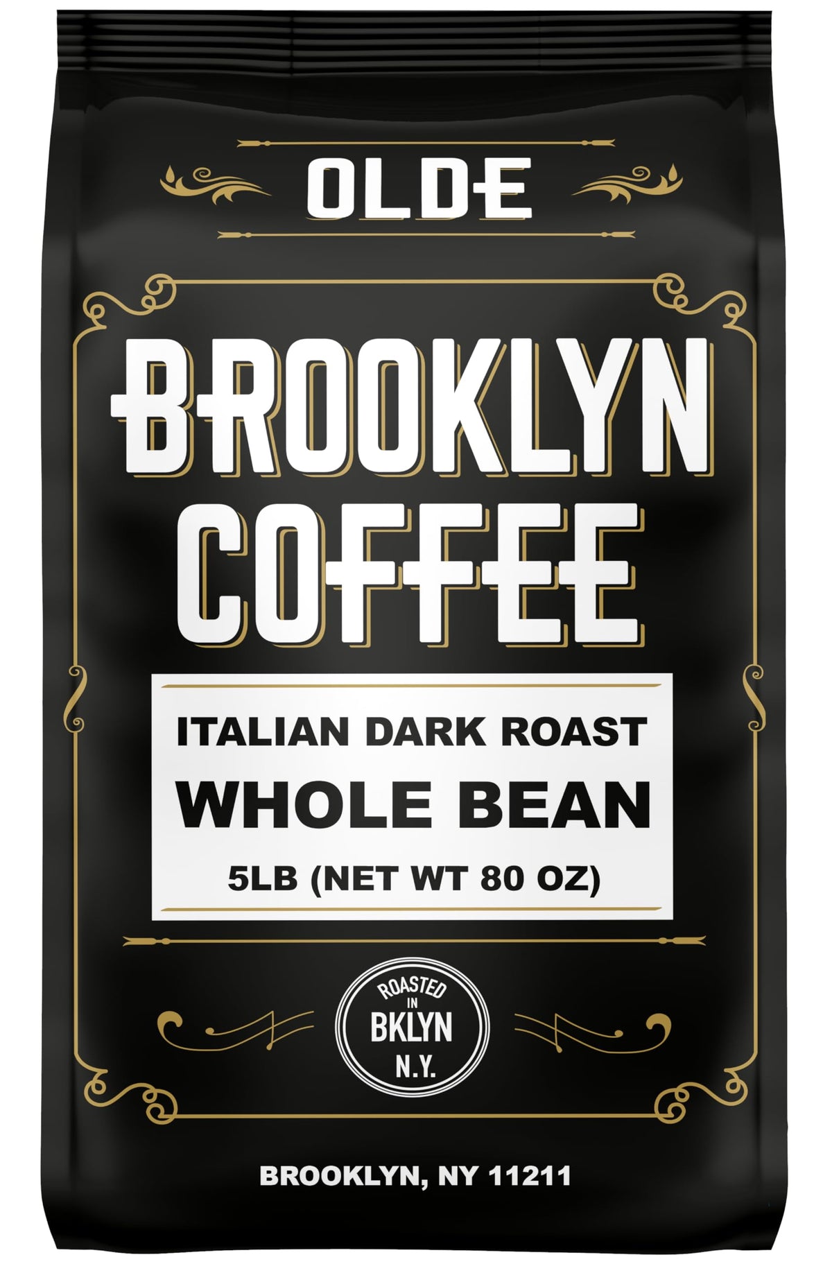 BROOKLYN COFFEE Whole Bean, Italian Dark Roast (2lb) Extra Strong, Delicious Taste, Heavenly Aroma - Fresh Bulk Coffee Beans Roasted Weekly in NYC