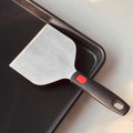 Wide Griddle Scraper, 4.3“x4.3'' Smashed Burger Scraper Grill Scraper Spatula Burger Turner - Full Tang Silicon Handle Professional Grade Grill Accessories, Knife Grade Stainless Steel