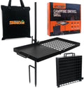 Adventure Seeka 24" Heavy Duty Folding Campfire Grill, Compact Swivel Grill Design, Food-Safe Cooking Surface, Grate & Griddle for Campfire Cooking, Australian Owned