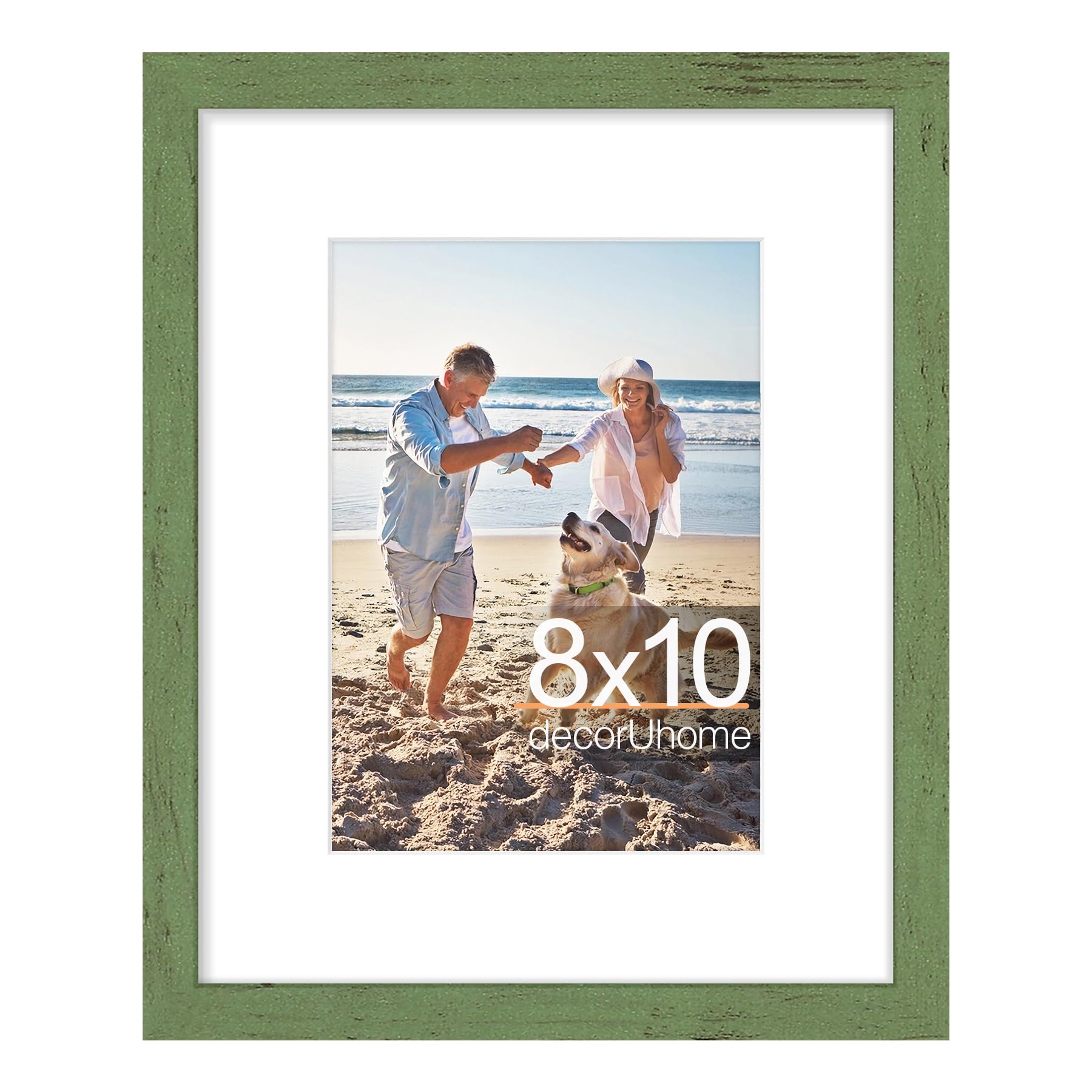 decorUhome 8x10 Picture Frame, Display Pictures 5x7 with Mat or 8x10 without Mat, Wall & Tabletop Display Photo Frame, Black, 1 Pack
