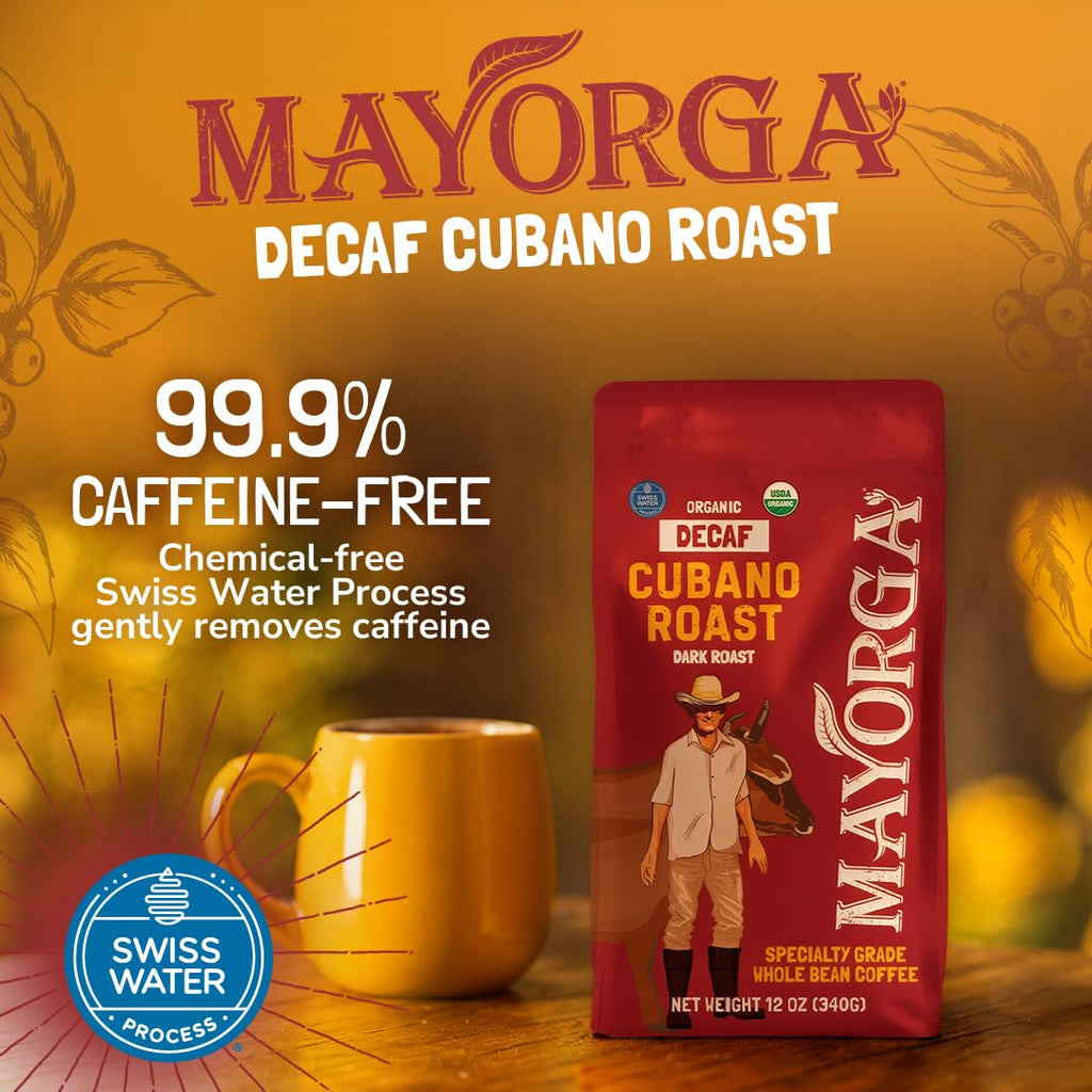 Mayorga Organic Coffee 2lb Cafe Cubano Roast - Dark Roast Whole Bean Specialty Grade Coffee, 100% Arabica, Slow Roasted, Bold and Smooth Flavor with Low Acidity - USDA Organic, Non-GMO, Kosher