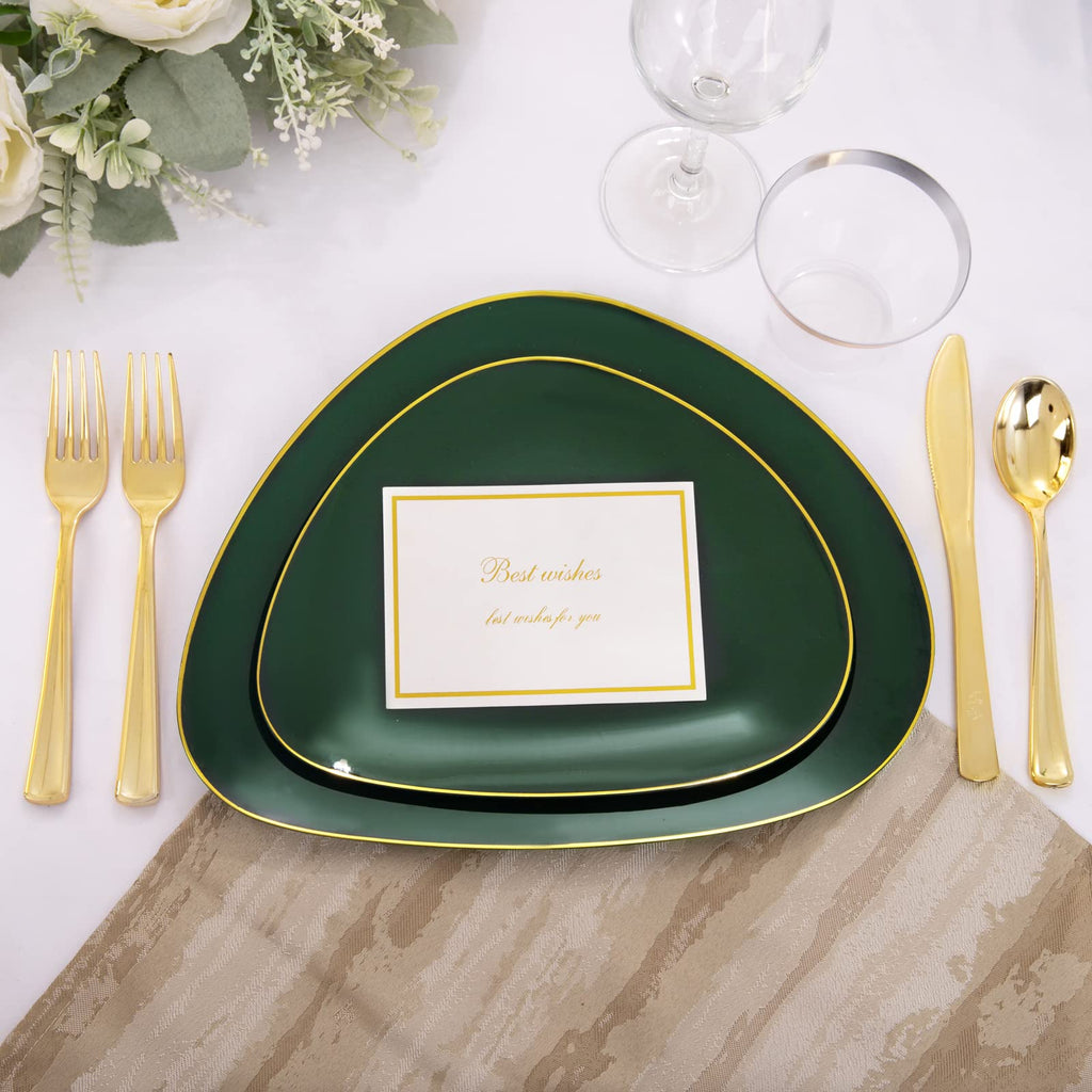 DaYammi 210Pcs White Gold Plastic Plates for Party,Gold Disposable Dinnerware Set Includes 60 gold Floral Plates,30 Plastic Silverware,30 Per Rolled Napkins,30 Cups for Mother's Day Party Wedding