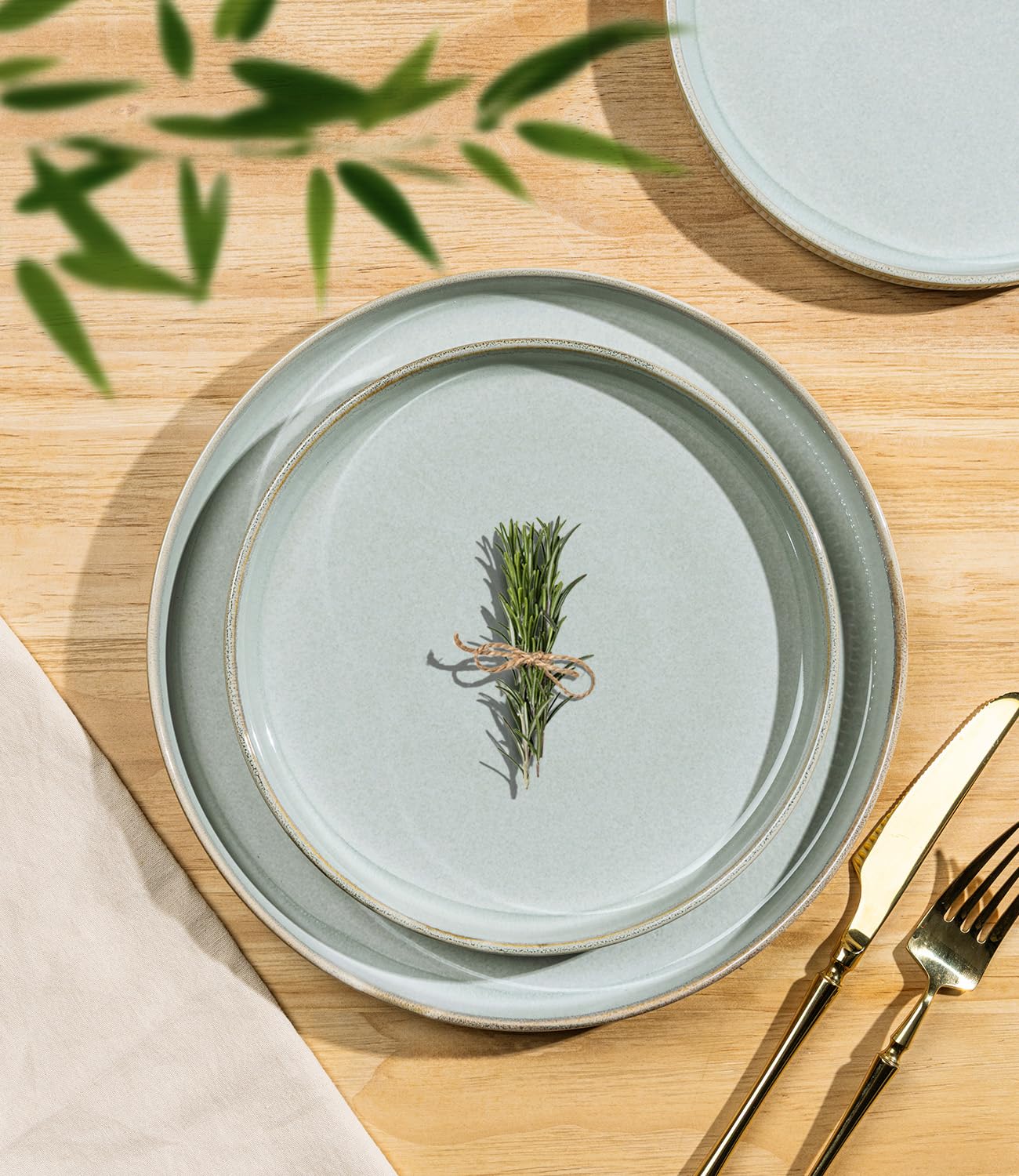TheTerra Ceramic Dinnerware Sets for 4, 12 Pieces Porcelain Lightweight Speckled Plates and Bowls Sets, Scratch Resistant Dish Set, Oven & Microwave & Dishwasher Safe
