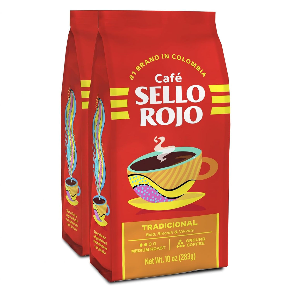 Sello Rojo Tradicional Medium Roast Ground Coffee, 10 oz