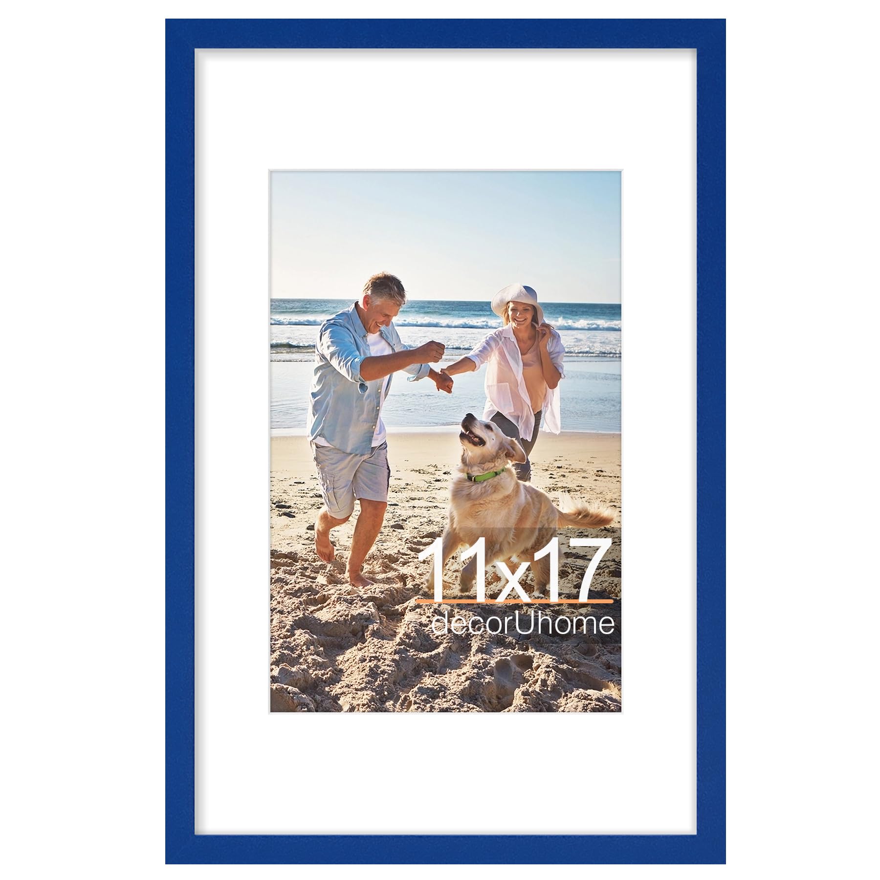 decorUhome 8x10 Picture Frame, Display Pictures 5x7 with Mat or 8x10 without Mat, Wall & Tabletop Display Photo Frame, Black, 1 Pack