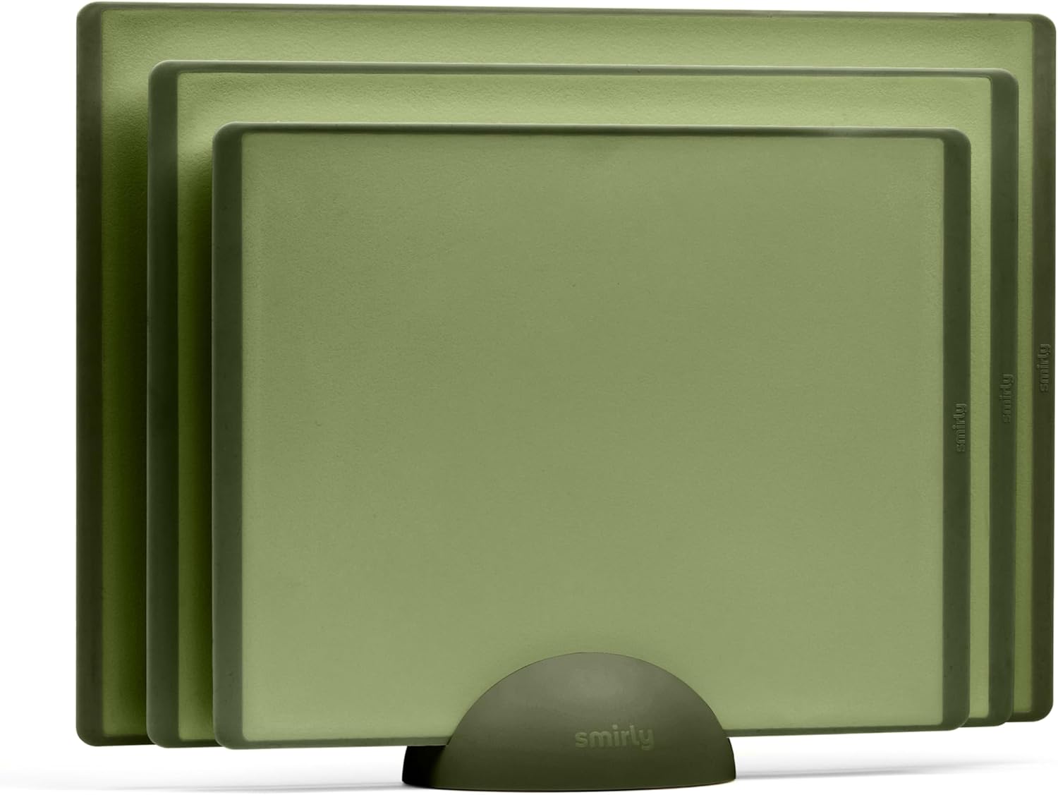 SMIRLY Green Bundle: 22 pcs Acacia Handle Silicone Cooking Utensil Set + Plastic Cutting Board