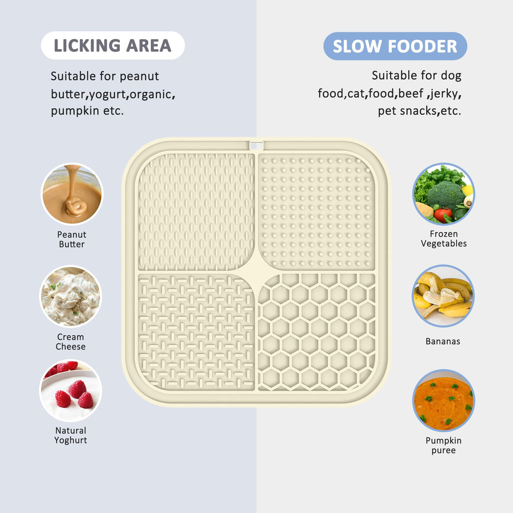 2 Pack Lick Mat for Dogs,Cats,Upgraded 8.5×8.5 inches Licking Mats with Suction Cups,Slow Feeder Licking Pad for Anxiety Relief and Boredom Reducer,Suitable for Dog Training Set 2