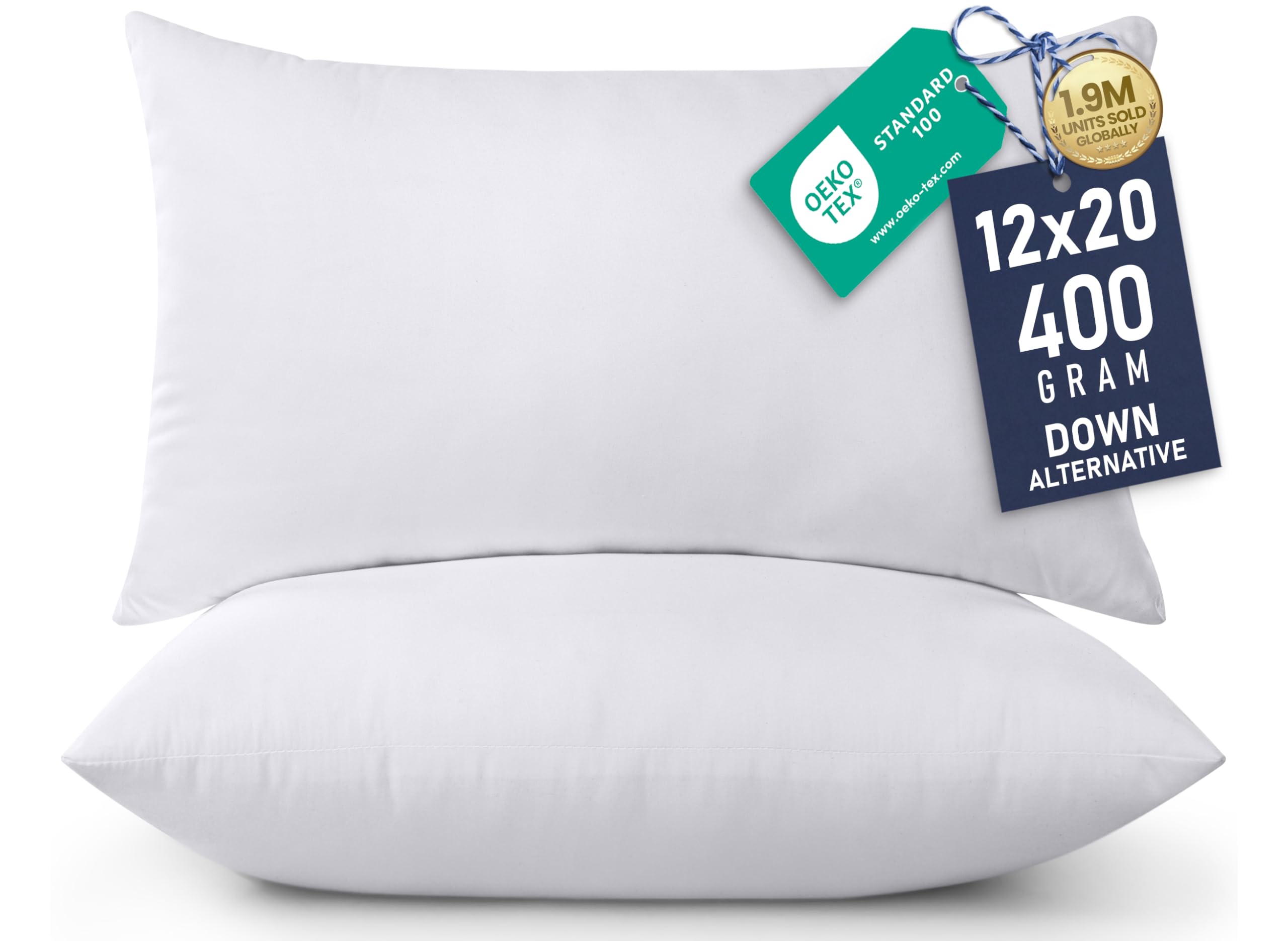 Utopia Bedding 18x18 Pillow Inserts, Set of 2, White – Indoor Decorative Throw Pillows for Bed, Sofa & Couch – Soft, Supportive & Fluffy Cushion Inserts