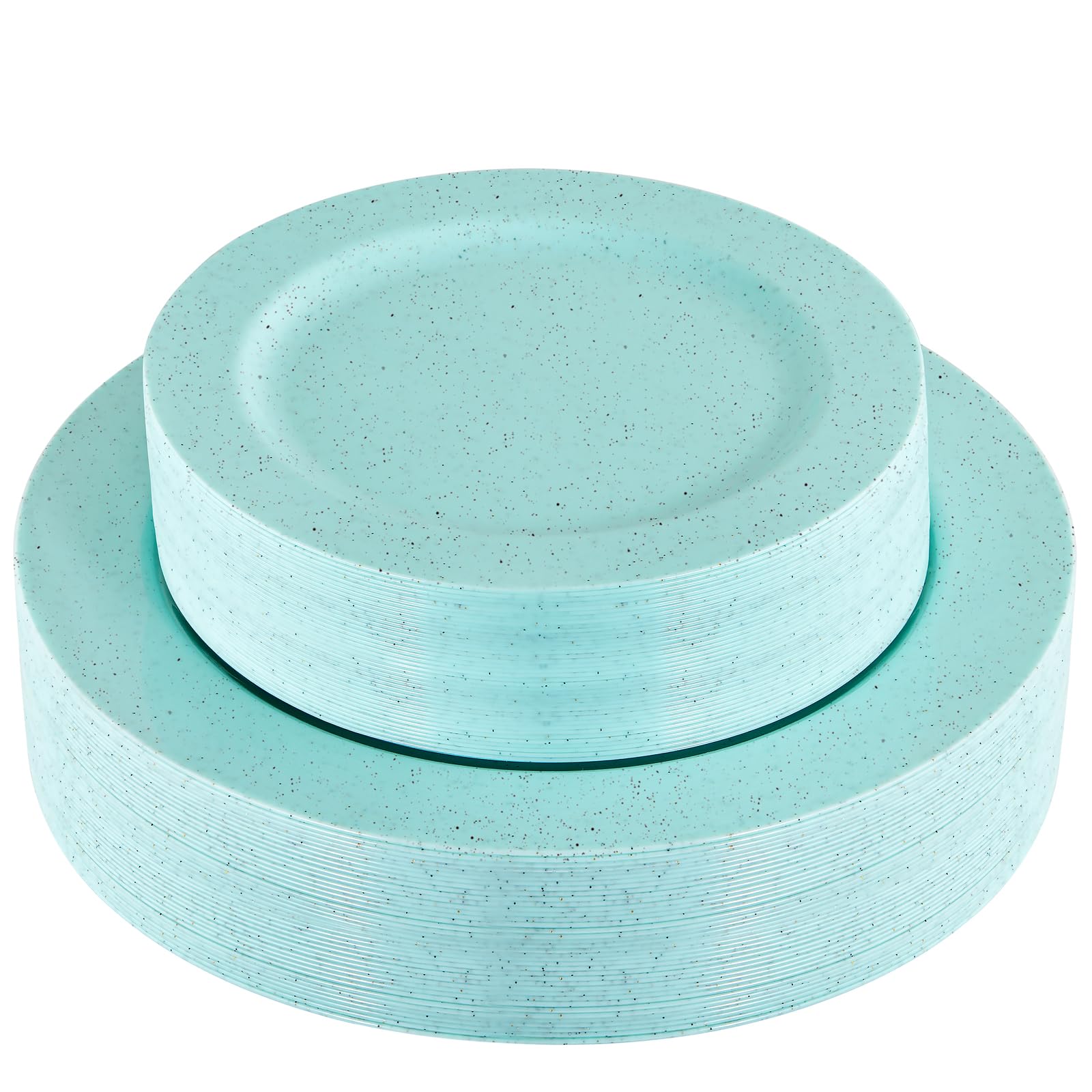 DaYammi 60PCS Blue and White Plastic Plates Blue Rim White Disposable Plates Blue White Party plates Include:30 Plastic Dinner Plate 30 Dessert plate and Wedding & Party Dining
