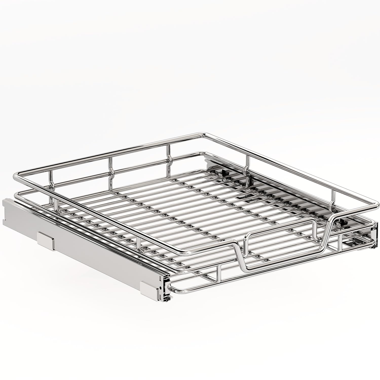 2-Tier Kitchen Cabinet,Pull Out Cabinet Organizer,Shelf and Drawer Organizer Slide Out Pantry Storaqe Basket in Multiple Sizes (12" W x21 D)