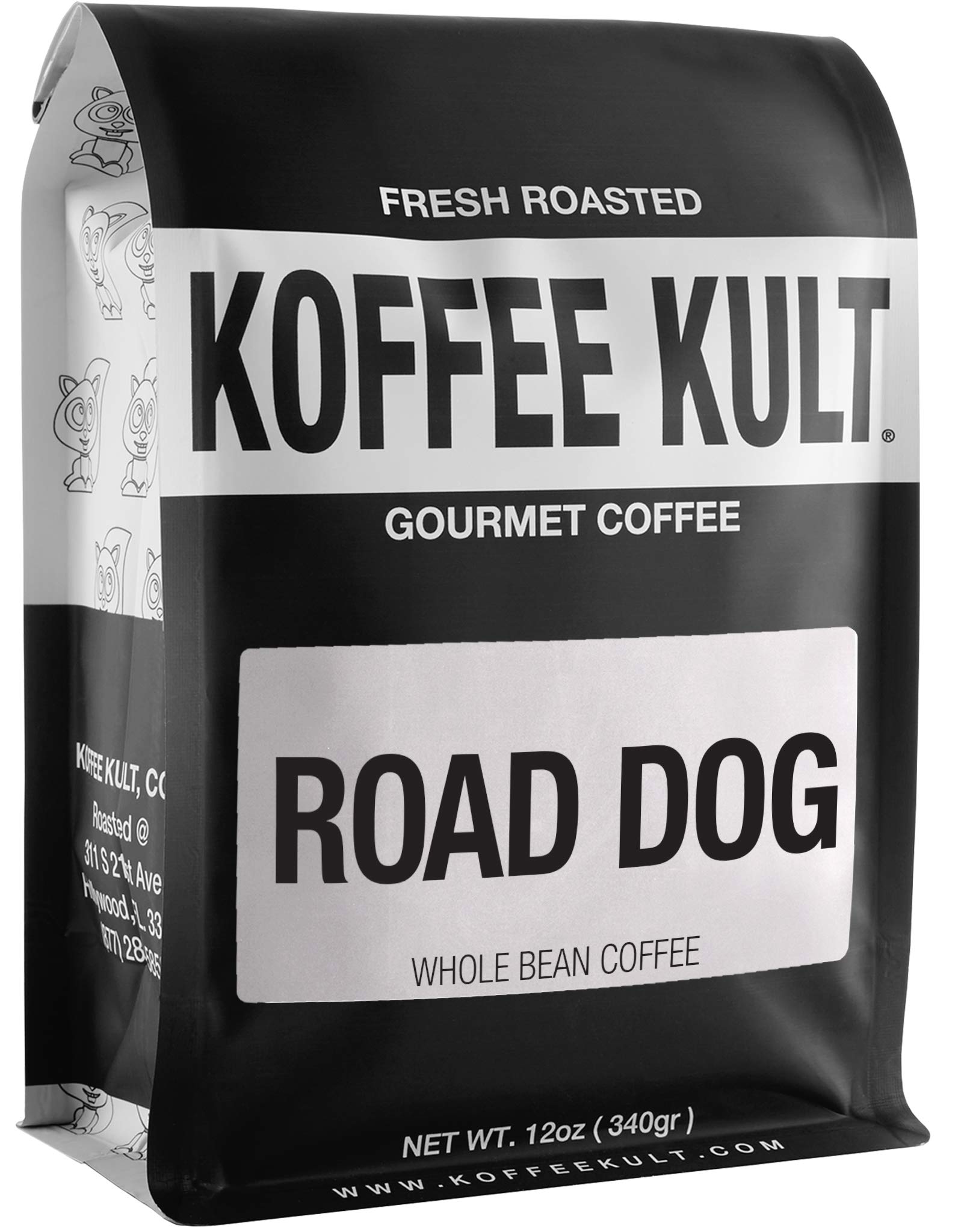 Koffee Kult Dark Roast Whole Bean Coffee - Small Batch 100% Arabica Gourmet Blend, Smooth and Well Balanced Artisan Roasted in 32oz Resealable Package