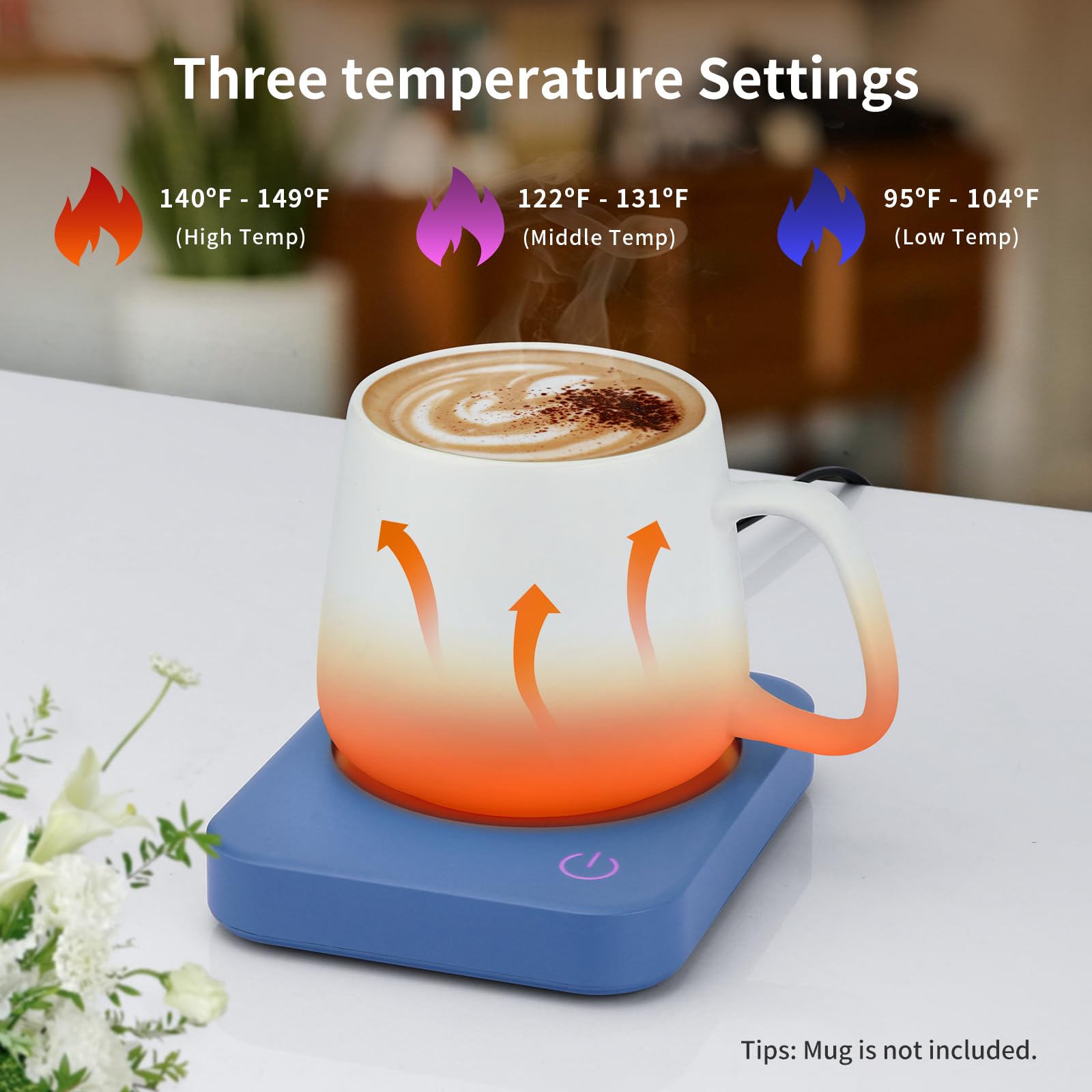 VOBAGA Imitation Wood Grain Coffee Cup Warmer & Mug Warmer for Desk, Electric Coffee Warmer Plate with 3-Temp Settings for Tea, Cocoa, Milk with Auto Shut Off After 4 Hours, Coffee Gifts for Women Men