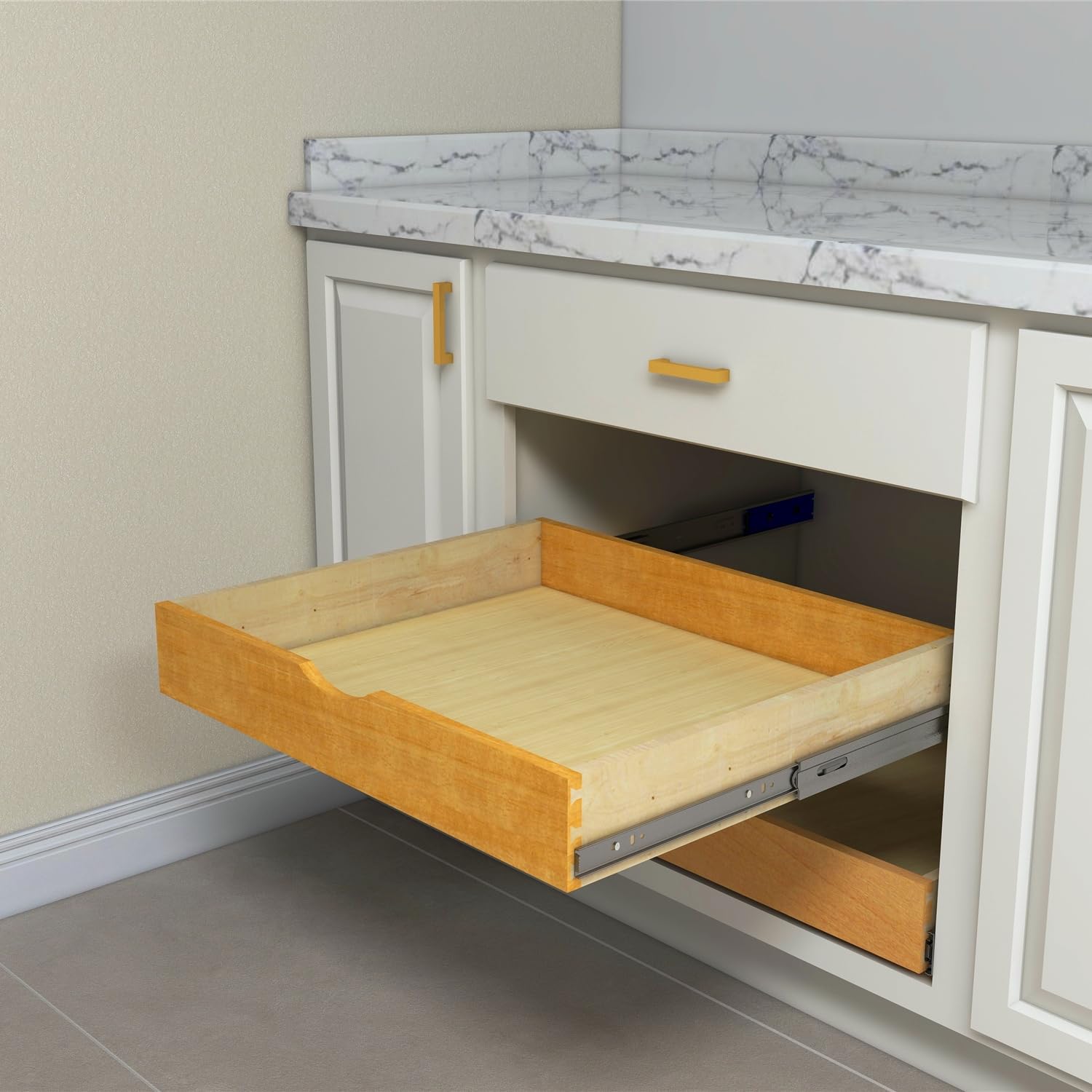 Elysian Under Desk Drawers 30" W × 21" D Add-on Drawers for Under Desk or Cabinet, Multipurpose Drawer Storage for Office Supplies, Smooth Pull Out Cabinet Organizer