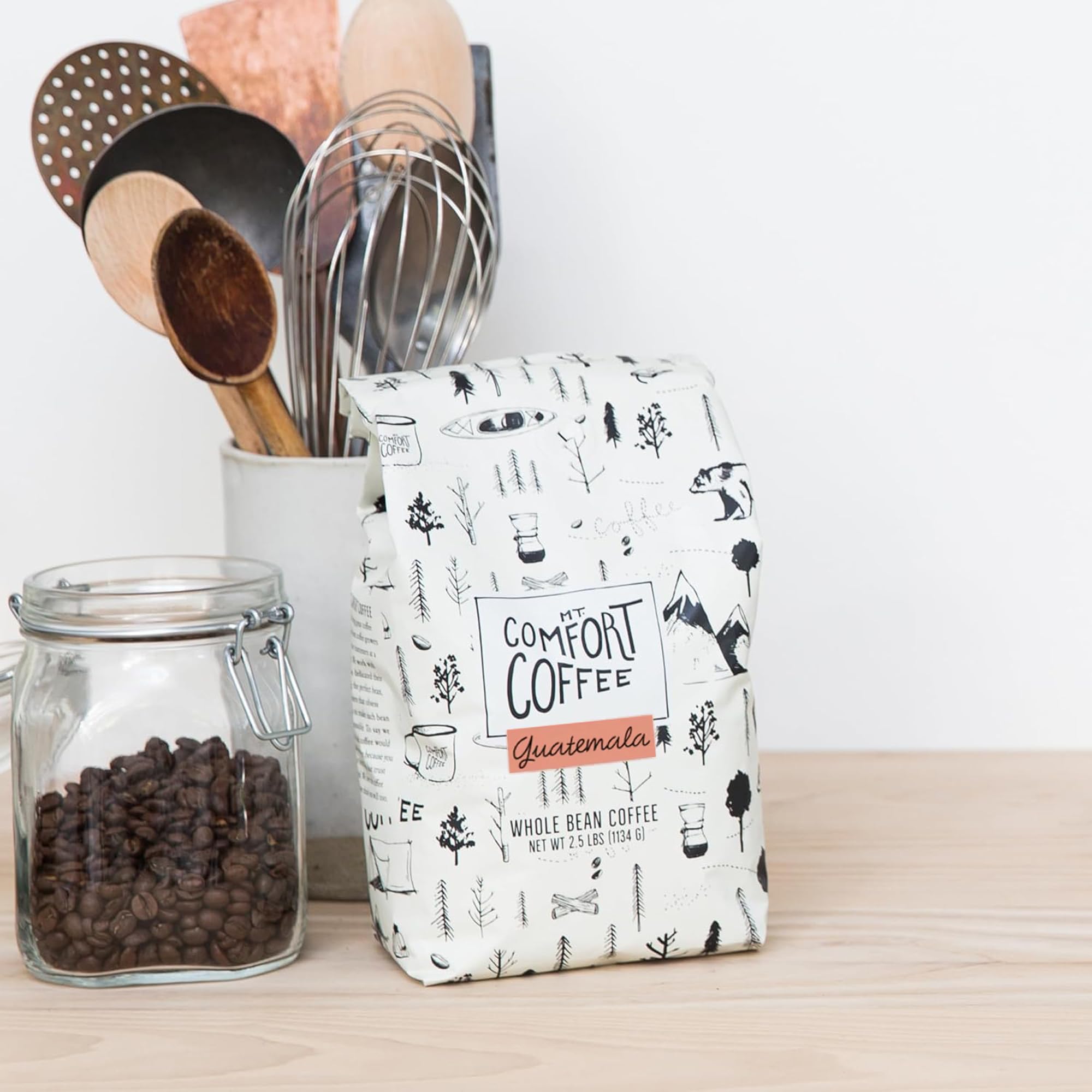Mt. Comfort Coffee Organic Peru Medium Roast, 2.5 Pounds - Flavor Notes of Nutty, Chocolate, & Citrus - Sourced From Small, Peruvian Coffee Farms - Roasted Whole Beans
