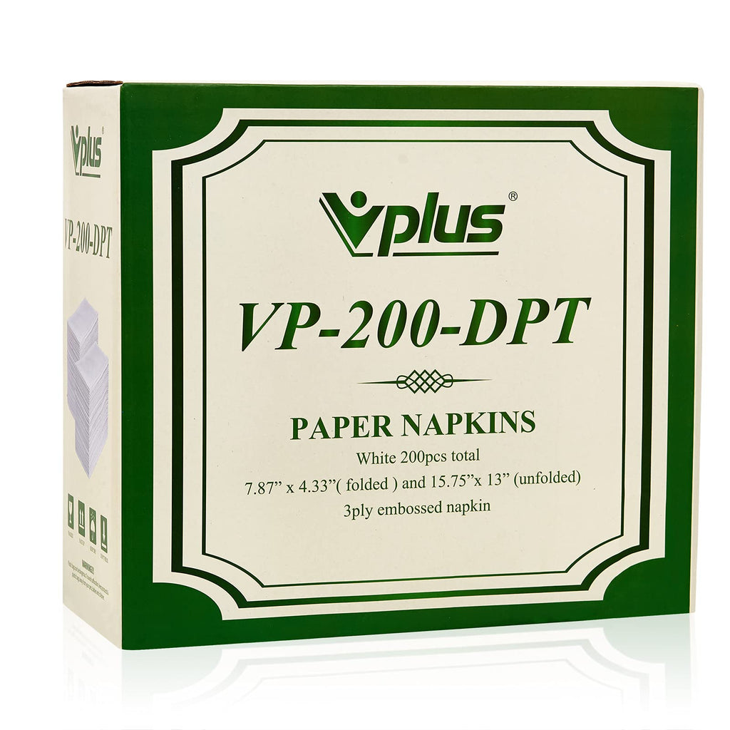 Vplus 200 Pack Paper Napkins Guest Towels Disposable Premium Quality 3-ply Dinner Napkins Disposable Soft, Absorbent, Perfect for Kitchen, Wedding, Parties, Dinners or Events (Gold)