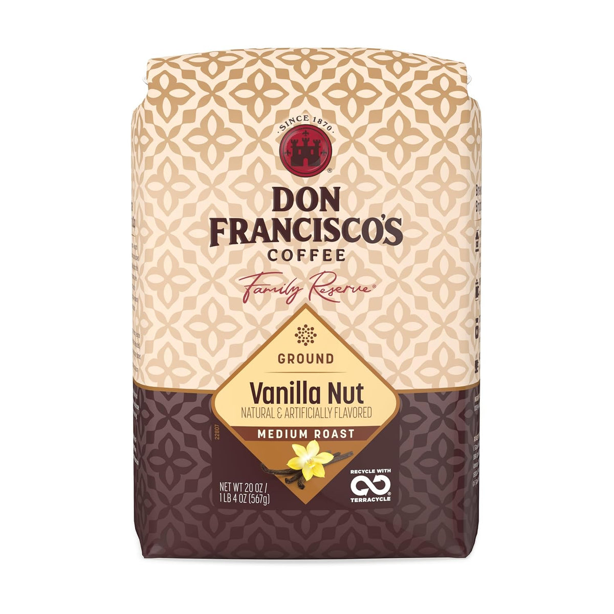 Don Francisco's Vanilla Nut Ground Coffee, Medium Roast, 20 OZ Bag