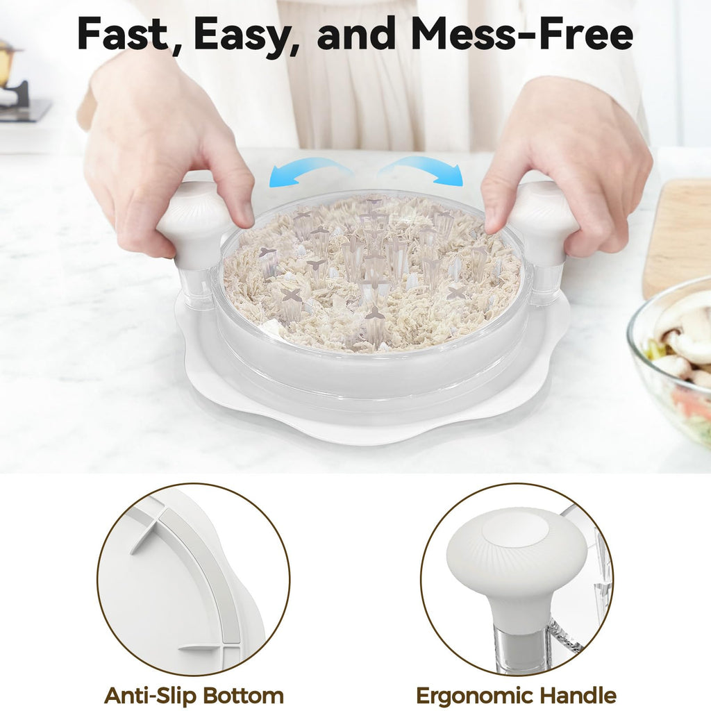 Ukeetap 10" Pro Chicken Shredder Tool Twist Large for Kitchen, BPA-Free Food-Safe Meat Grinder, Visible Chicken Breast Meat Shredder with Strong Anti-Slip Bottom & Ergonomic Handle, Black