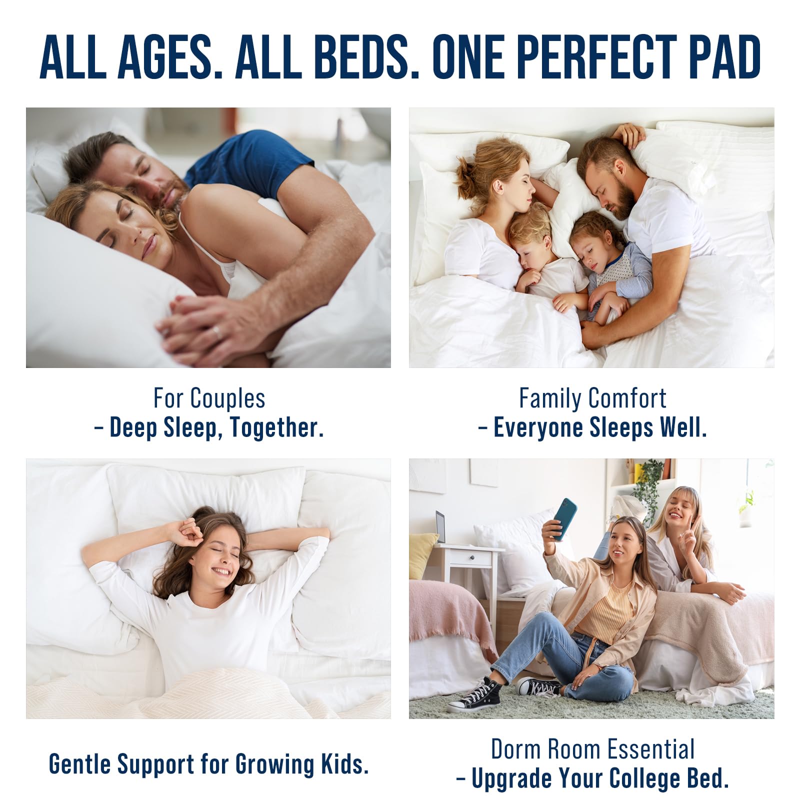 OLANLY Queen Quilted Fitted Mattress Pad – Soft Pillow Top Mattress Topper, Down Alternative Fill, Cooling Comfort Breathable Mattress Cover, Machine Washable Deep Pocket Mattress Protector, White