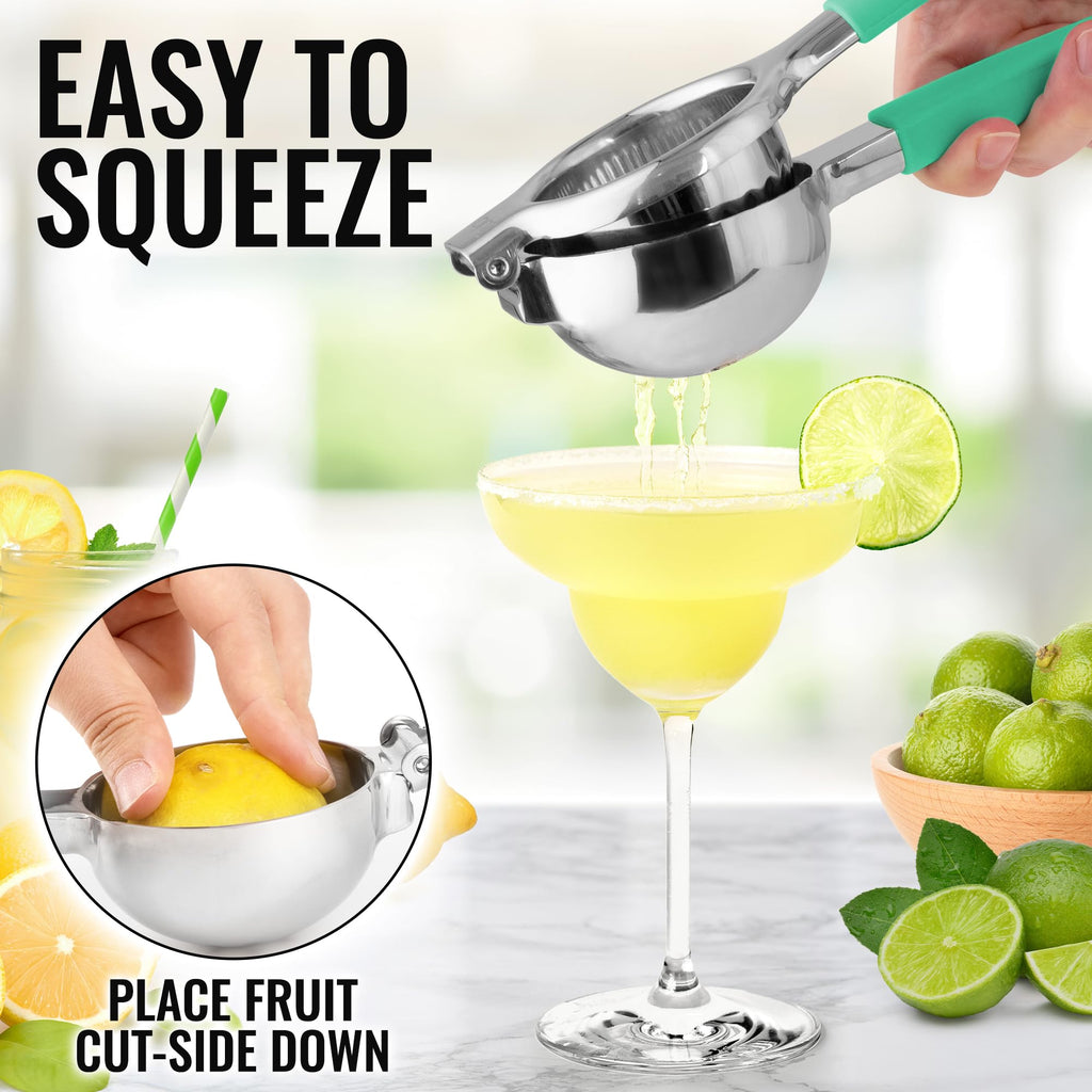 Lemon Squeezer Stainless Steel with Premium Quality Heavy Duty Solid Metal Squeezer Bowl - Large Manual Citrus Press Juicer and Lime Squeezer Stainless Steel - by Zulay Kitchen