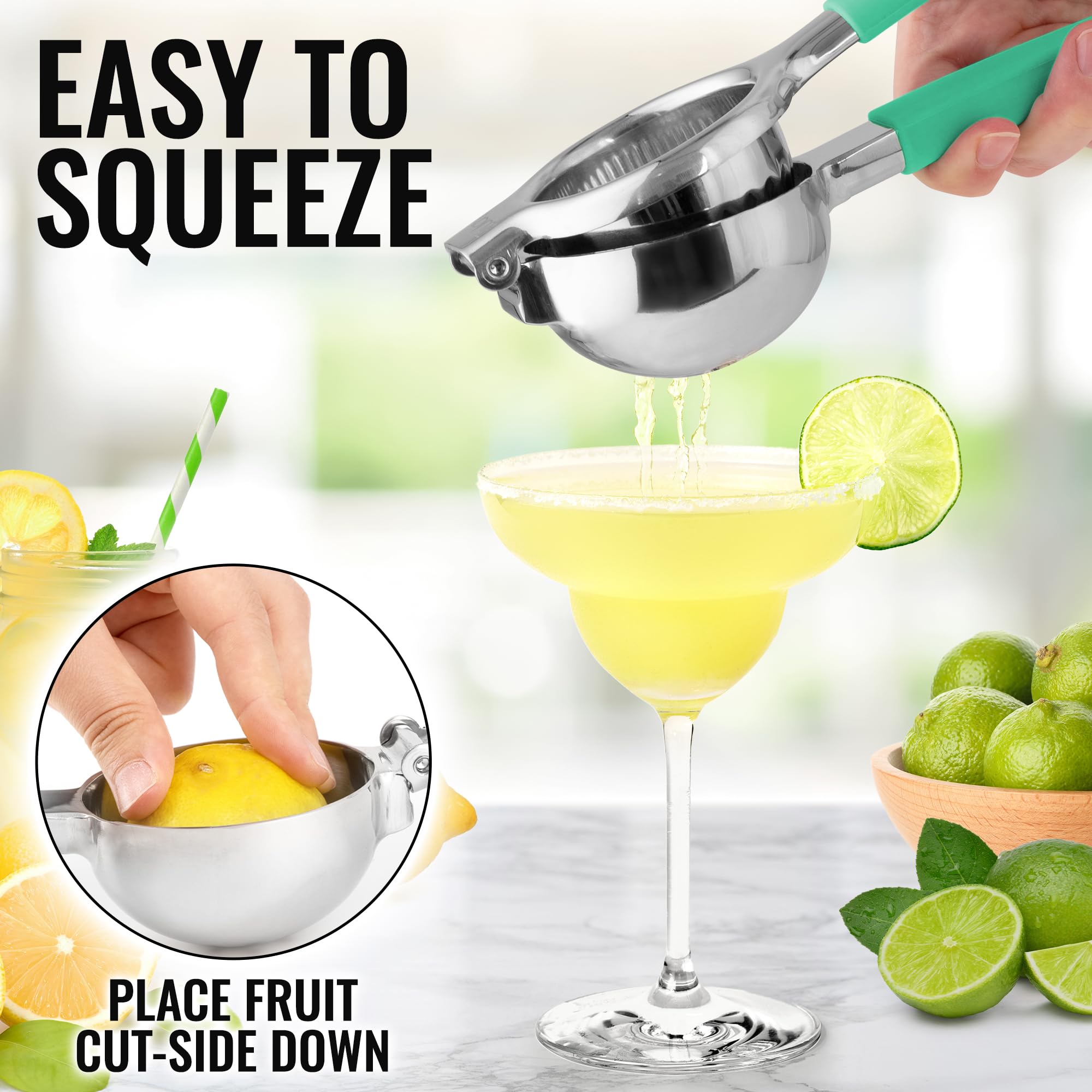 Lemon Squeezer Stainless Steel with Premium Quality Heavy Duty Solid Metal Squeezer Bowl - Large Manual Citrus Press Juicer and Lime Squeezer Stainless Steel - by Zulay Kitchen
