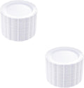 DaYammi 120PCS White Plastic Plates Heavy Duty White Disposable Plates Premium 10.25inch White Dinner Plates and 7.5inch White Dessert Plates