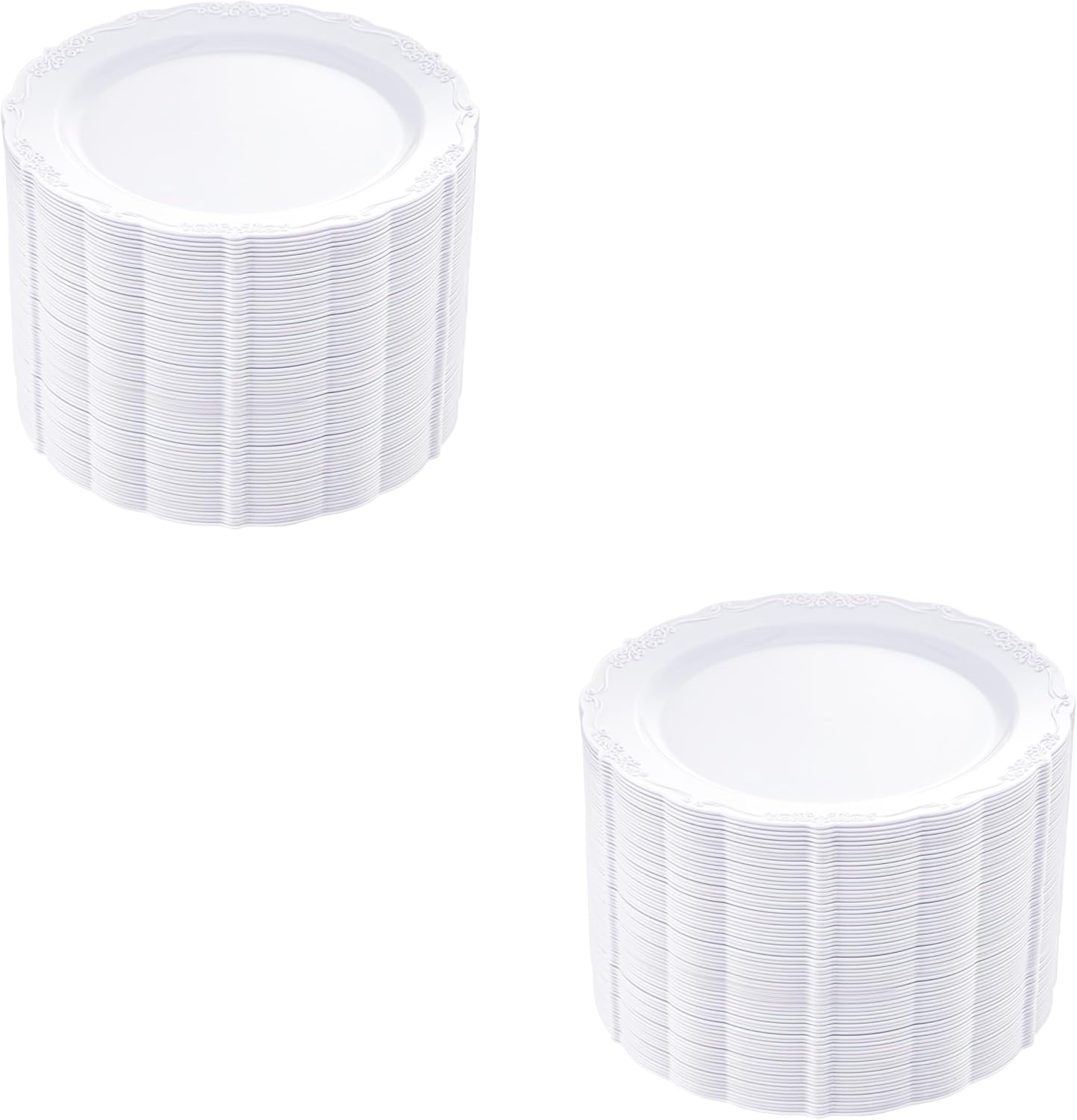 DaYammi 120PCS White Plastic Plates Heavy Duty White Disposable Plates Premium 10.25inch White Dinner Plates and 7.5inch White Dessert Plates