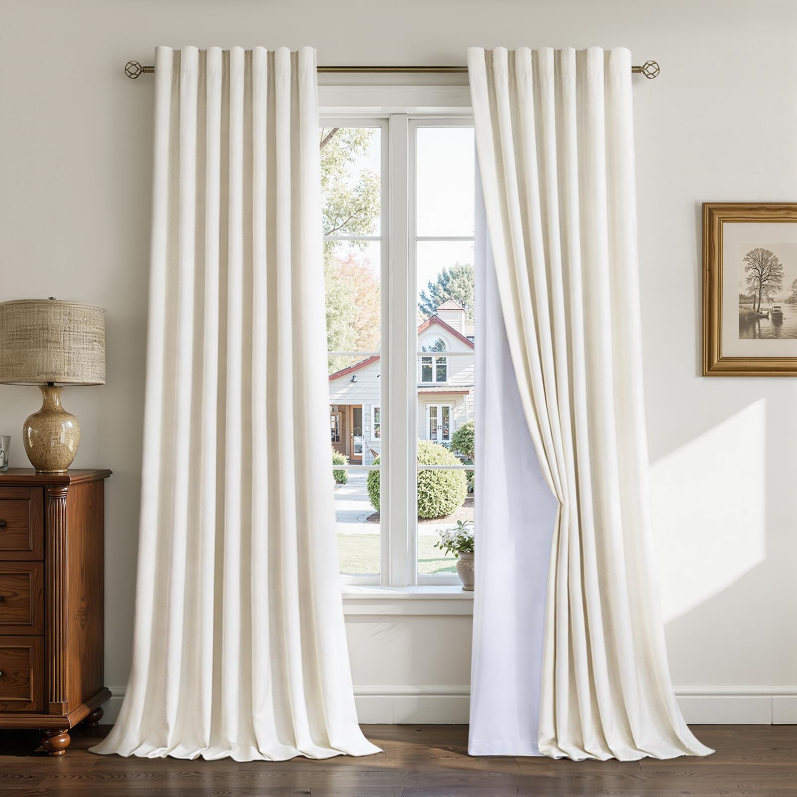 Topfinel Olive Green Velvet Blackout Curtains 84 Inches Long, Soundproof Room Darkening Dark Green Forest Green Thermal Insulated Boho Elegant Moody Back Tab Curtains for Living Room Bedroom 2 Panels