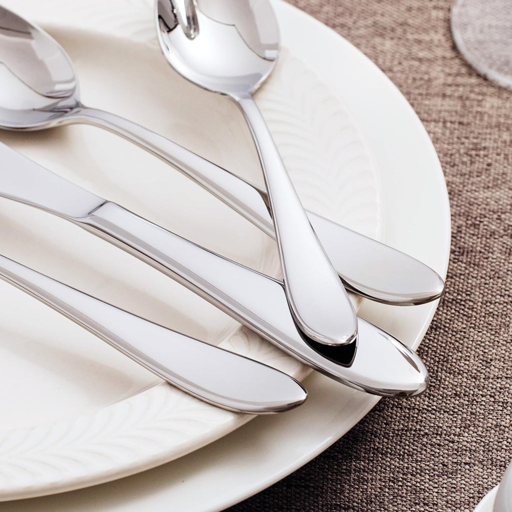 KINGSTONE 30-Piece Silverware Set for 6,18/10 Premium Stainless Steel Flatware Set, for Home, Restaurant, Wedding and Party Use,Mirror-Polished Cutlery Set, Dishwasher Safe