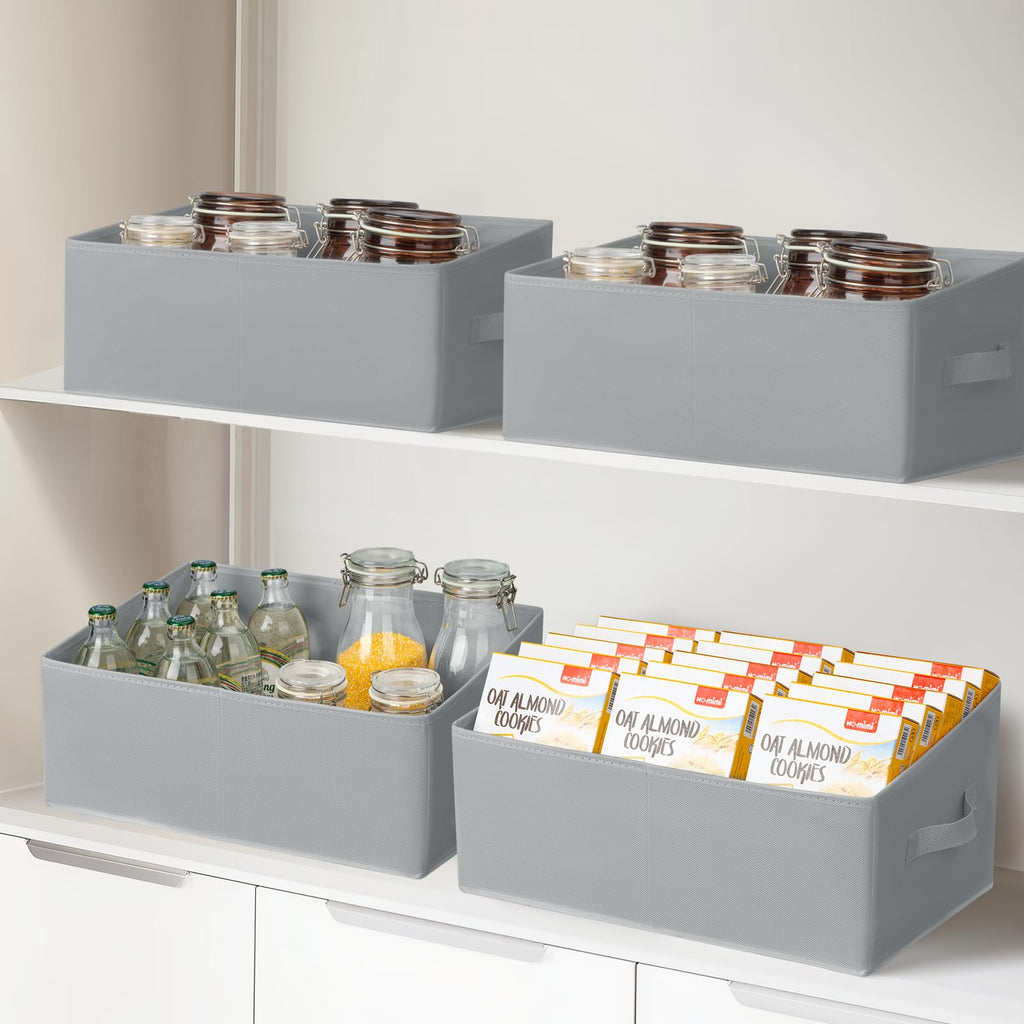 Homsorout Storage Bins Cube Storage Organizer - 8 Pack Fabric Trapezoid Storage Cubes for Bins and Baskets for Shelves Collapsible Non-Separating Trapezoidal Flared Cube Organizer, Light Gray