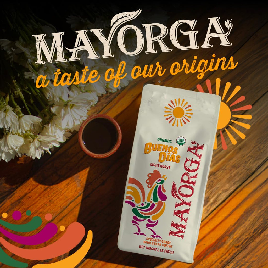 Mayorga Organic Coffee 2lb Cafe Cubano Roast - Dark Roast Whole Bean Specialty Grade Coffee, 100% Arabica, Slow Roasted, Bold and Smooth Flavor with Low Acidity - USDA Organic, Non-GMO, Kosher