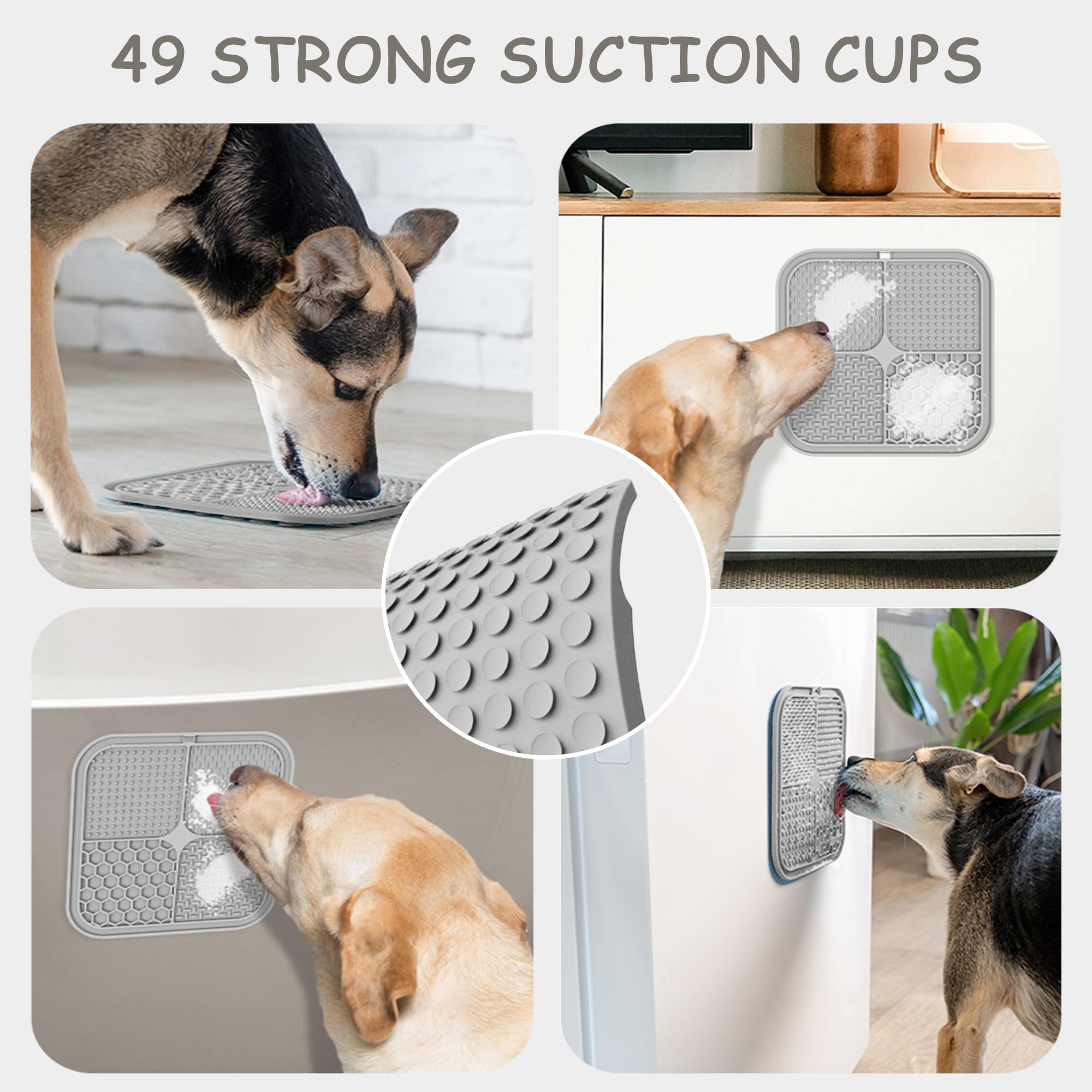 2 Pack Lick Mat for Dogs,Cats,Upgraded 8.5×8.5 inches Licking Mats with Suction Cups,Slow Feeder Licking Pad for Anxiety Relief and Boredom Reducer,Suitable for Dog Training Set 2